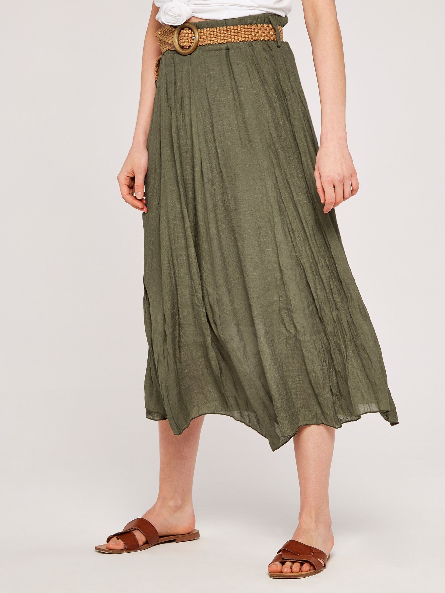 Apricot Midirock Crinklerock, (2-tlg., Flechtgürtel) mit günstig online kaufen