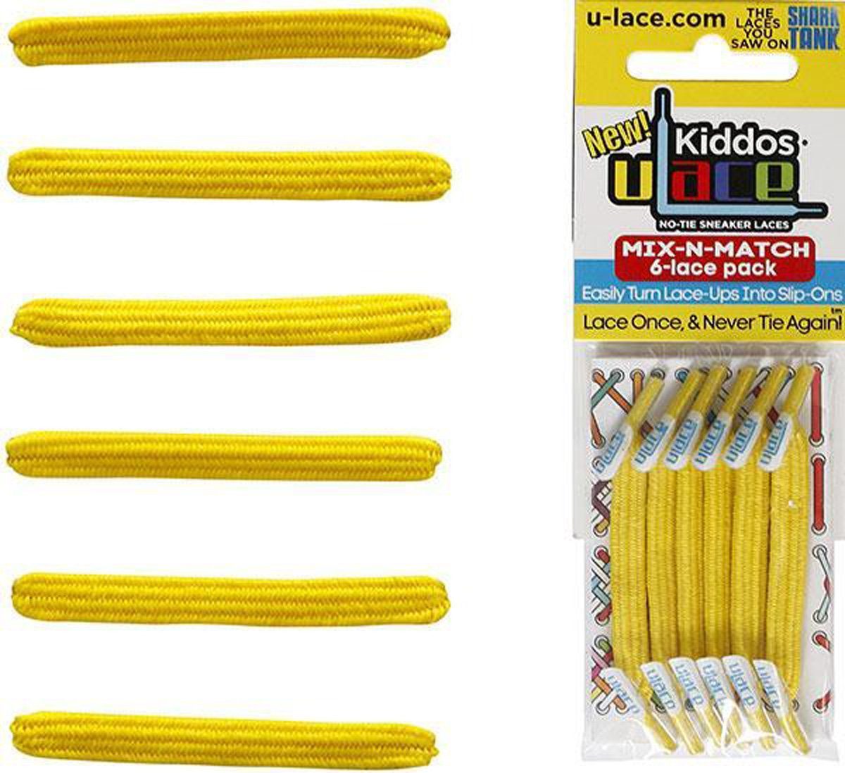 U-Laces Schnürsenkel Kiddos - elastische Schnürsenkel mit Wiederhaken für Kinder Yellow