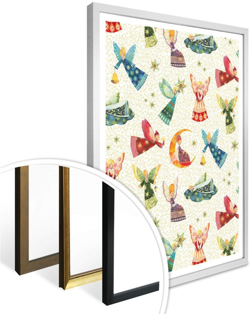 Wandbilder Poster, Märchen Engel, Wall-Art Wandbild, Leuchtende Poster Engel (1 Wandposter Bild, St),