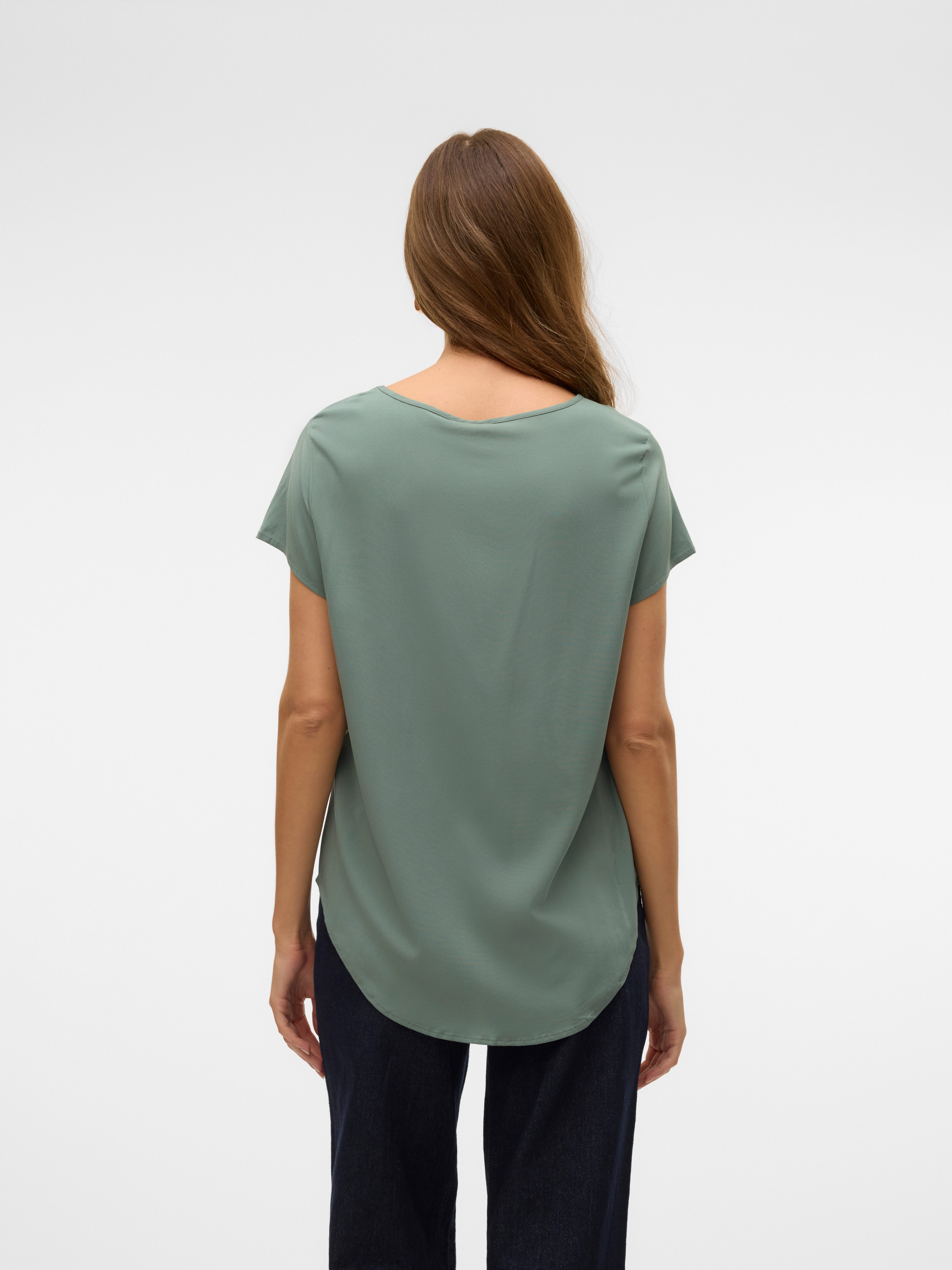 Vero Moda Blusenshirt VMBELLA SS TOP WVN GA NOOS Viskosemischung, abgerunde günstig online kaufen