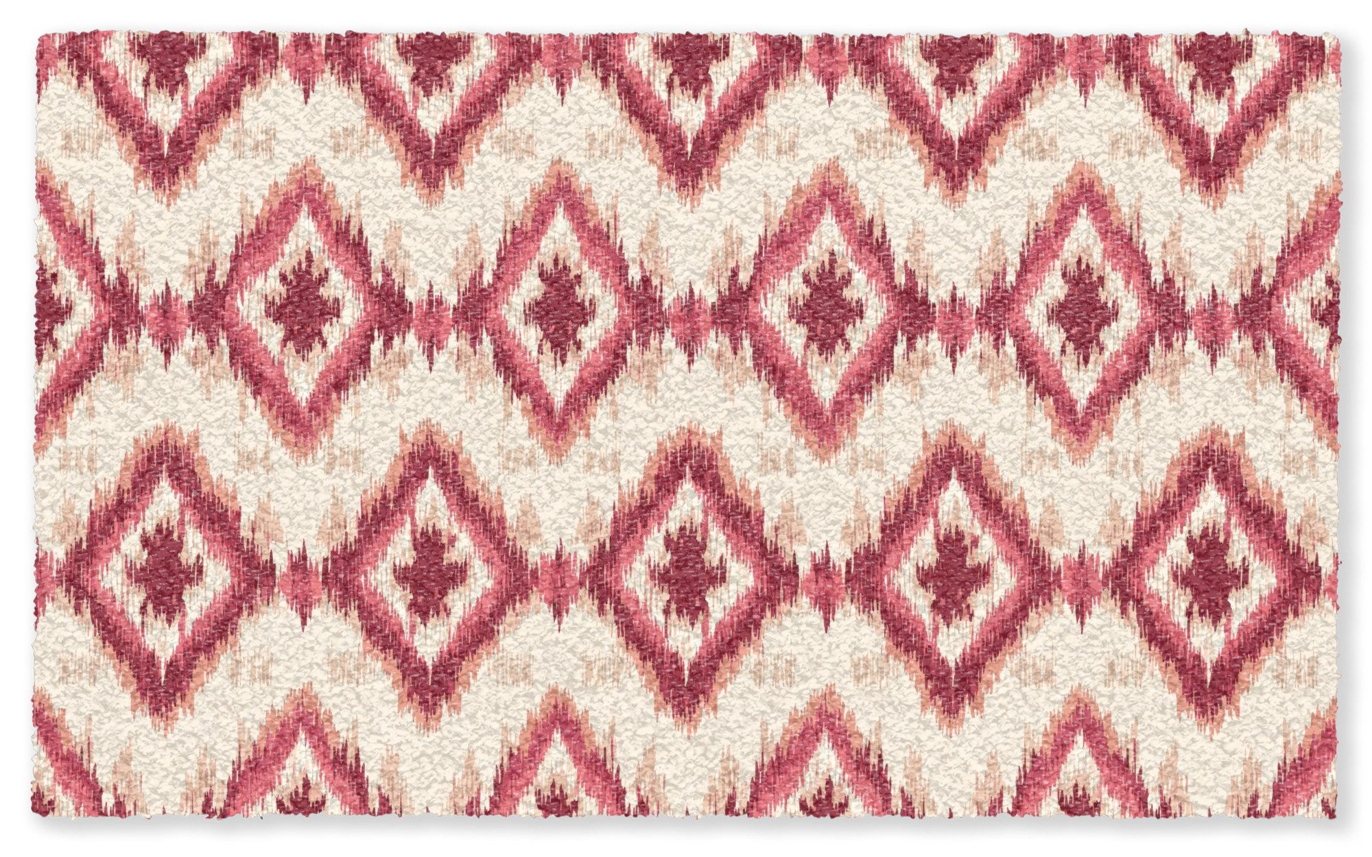 MuchoWow Fußmatte Groß Muster - Rosa - Rautenform, Rechteckig, Sauberlaufmatte, Fußabtreter, Schmutzfänger 150x90 cm