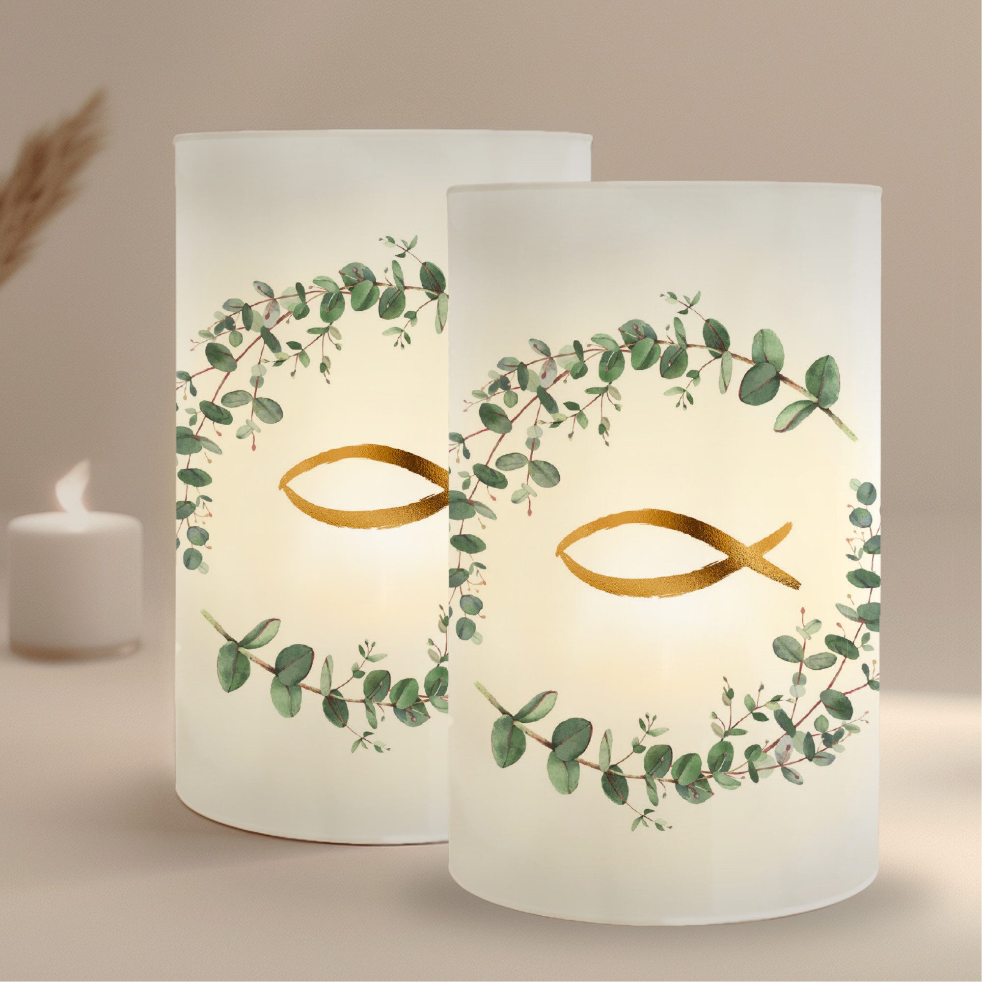 MeinBaby123® Papierdekoration 10 Windlichter Taufe, Taufe Deko, Taufe Windlicht, Lichthülle Taufe, Windlicht Taufe, Deko für die Taufe, Tischdeko für die Taufe