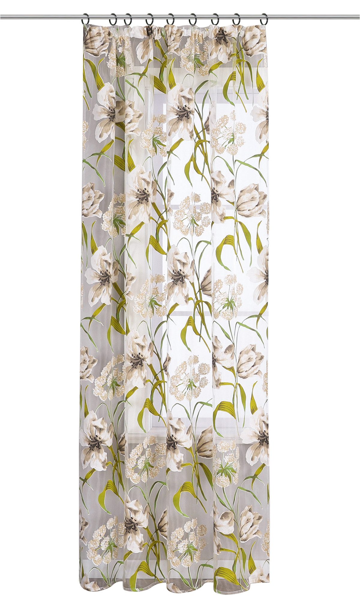 Joyswahl Gardine (1 St), Kräuselband, transparent, Ausbrenner Gardinenschal günstig online kaufen