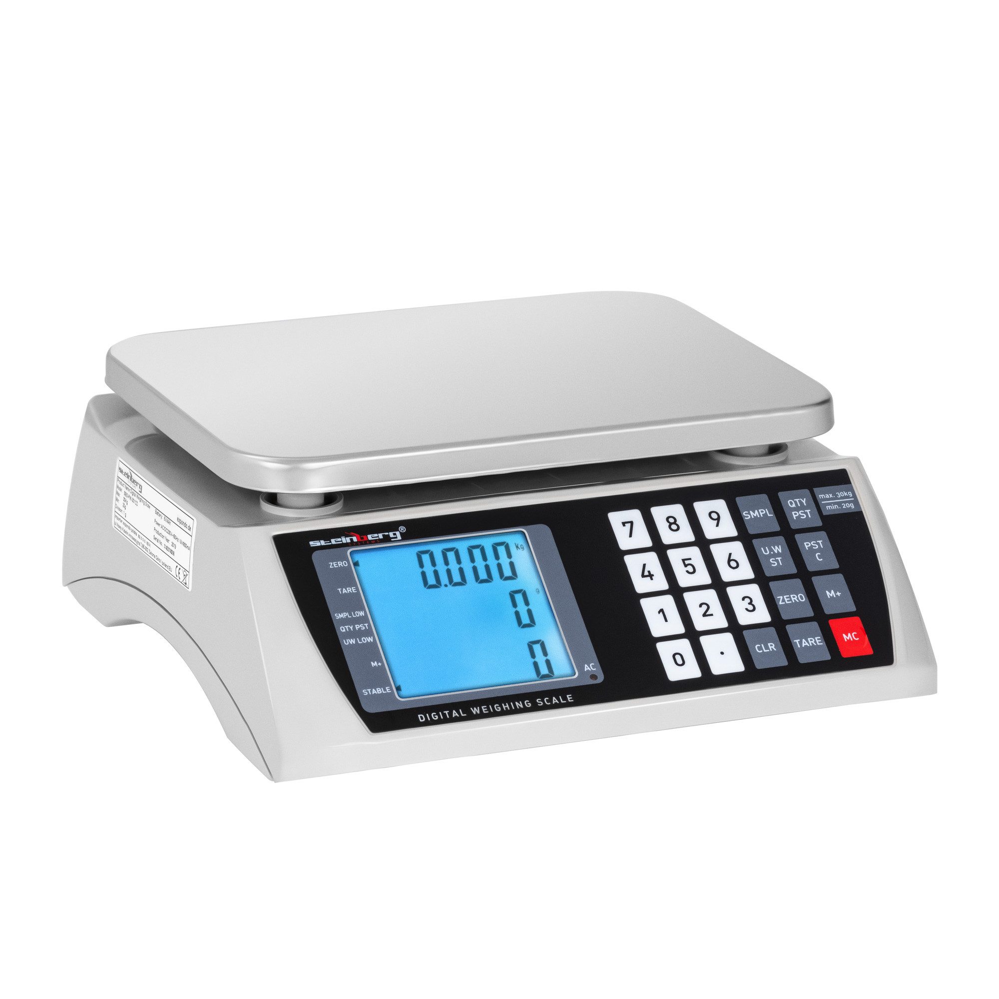 Steinberg Systems Präzisionswaage 30 kg / 1 g Zählwaage Inventurwaage Referenzwaage Stückzählwaage Akku