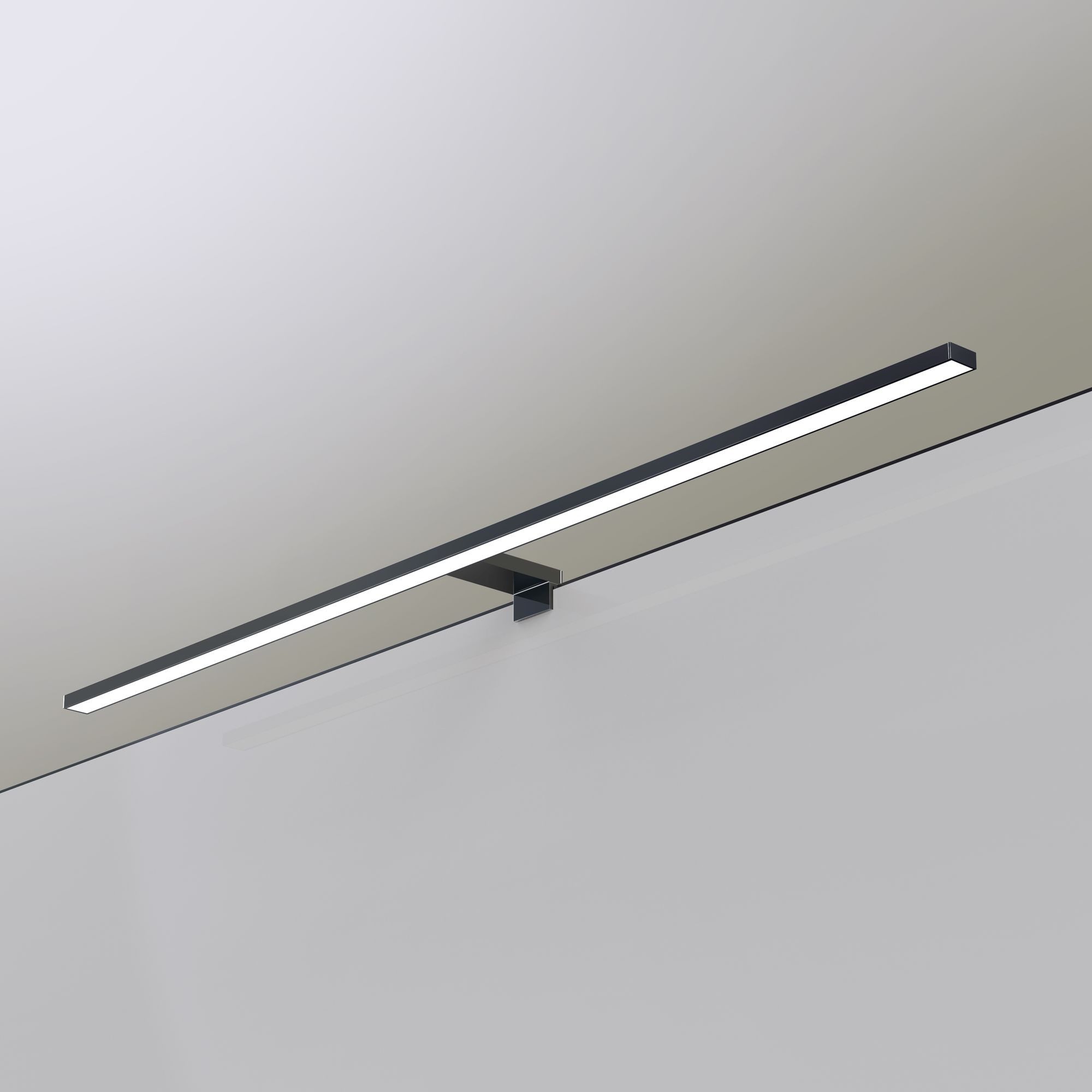 kalb LED Spiegelleuchte 100cm LED Badleuchte Badlampe Spiegellampe 230V, schwarz, warmweiß