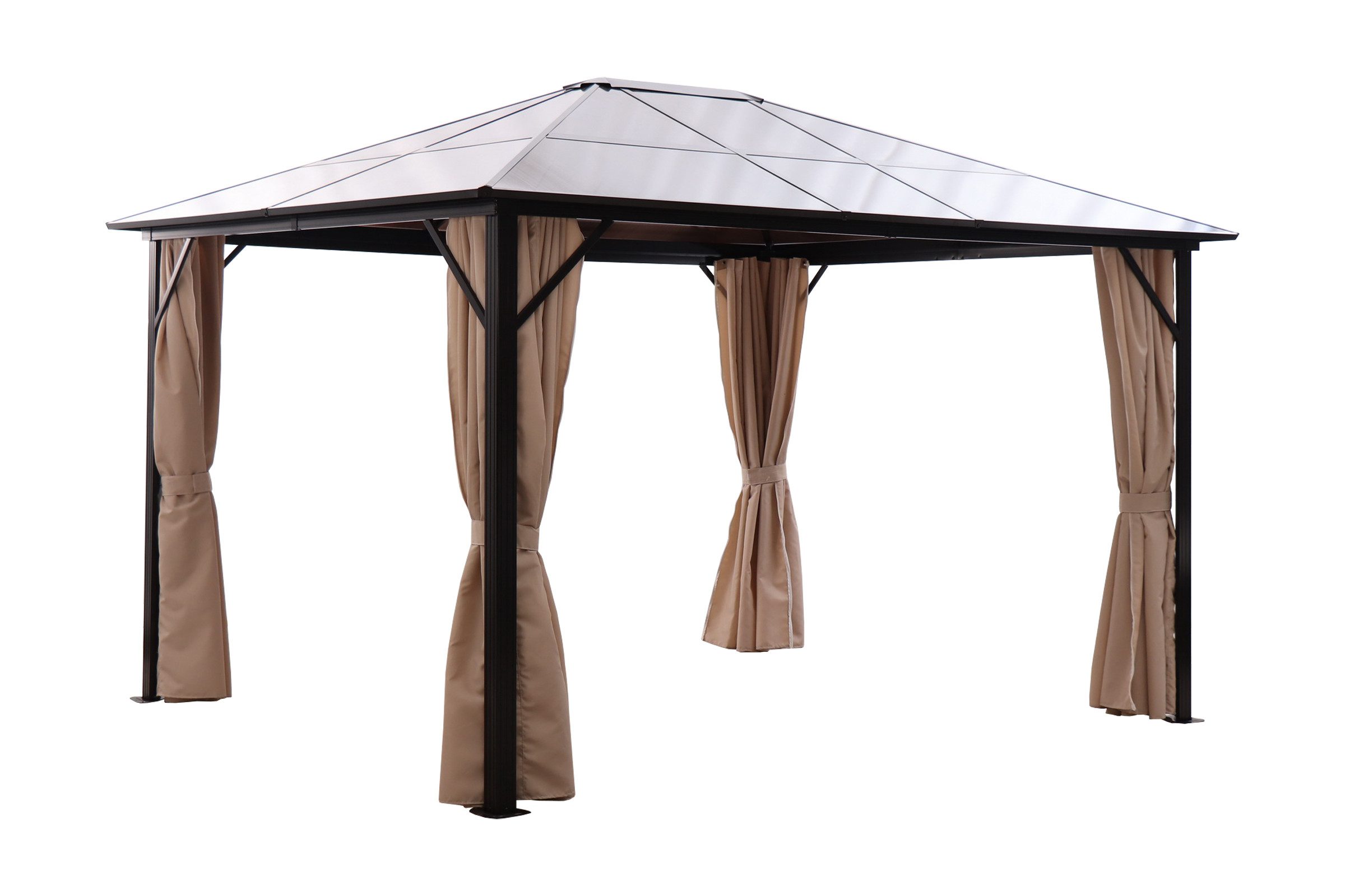 KONIFERA Aruba Pavilion, with 4 side panels, WxL: 3x4m, robust aluminum frame with PC roof