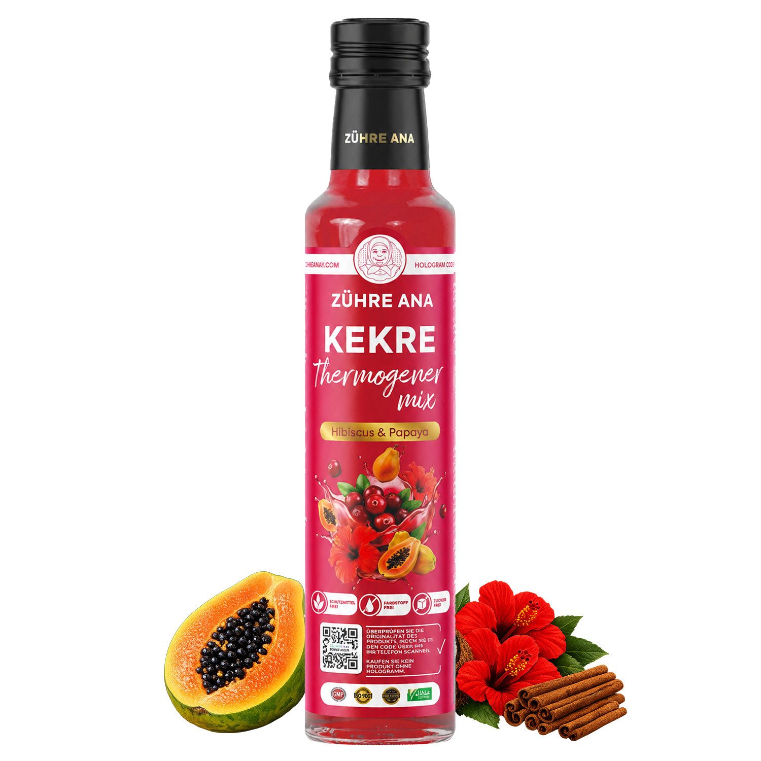 Zühre Ana® Sirup Kekre Thermogenic Mix 250 ml – Frucht- & Pflanzenextrakt-Mix, 100 % Natürliches Fruchtaroma