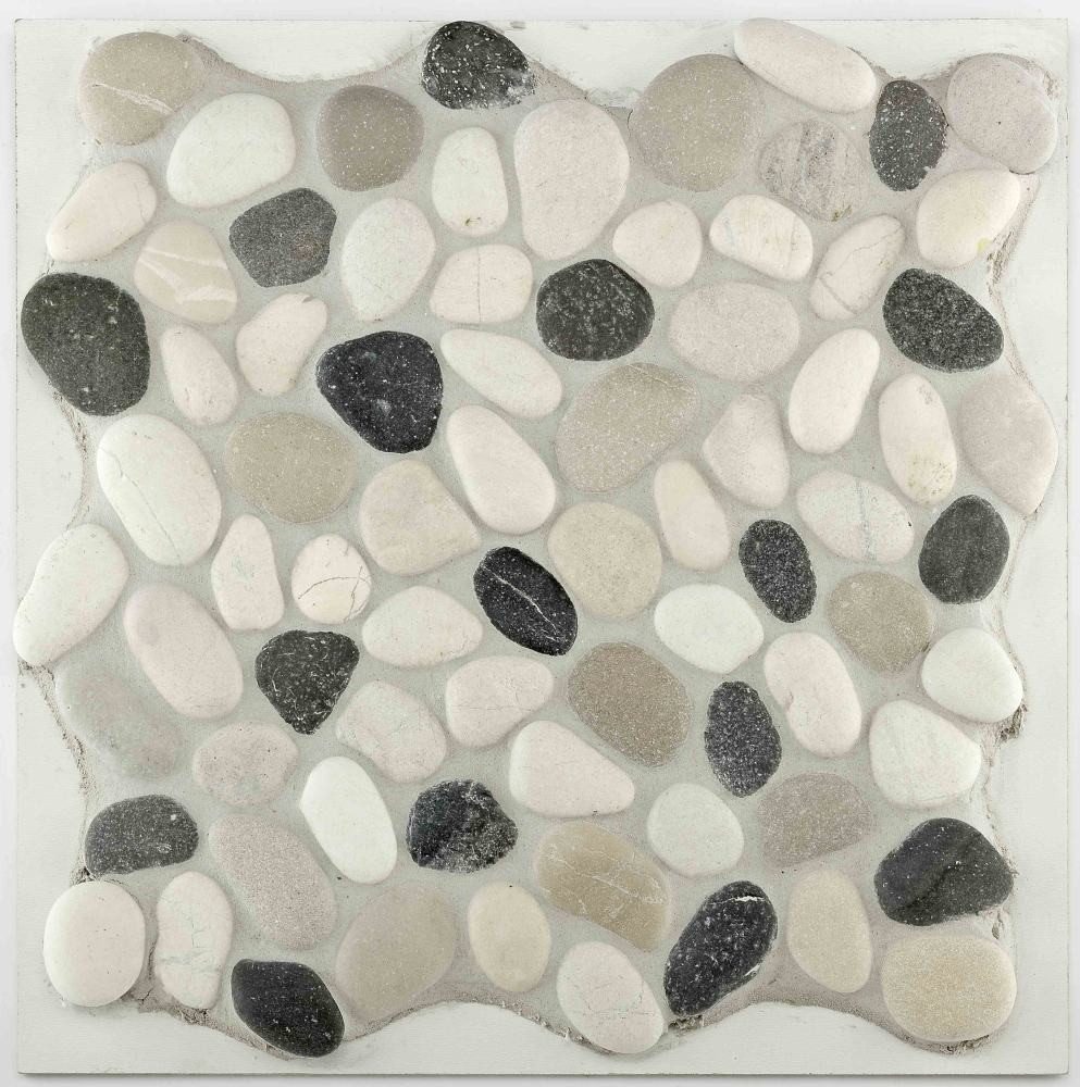 KNG Mosaikfliesen Mosaikfliese Flusskiesel 30 x 30 cm multicolor, Naturstein, Mehrfarbig