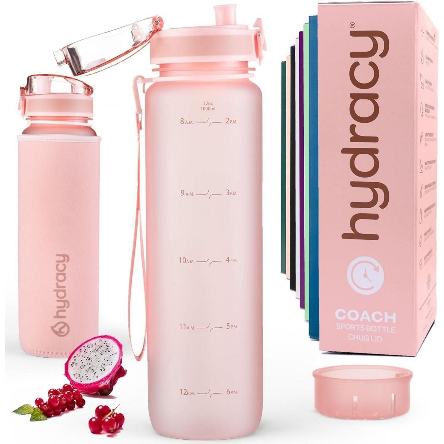 LuxusKollektion Trinkflasche Trinkflasche Fruchteinsatz BPAfrei 1L - Schnelltrink Rosa Gold