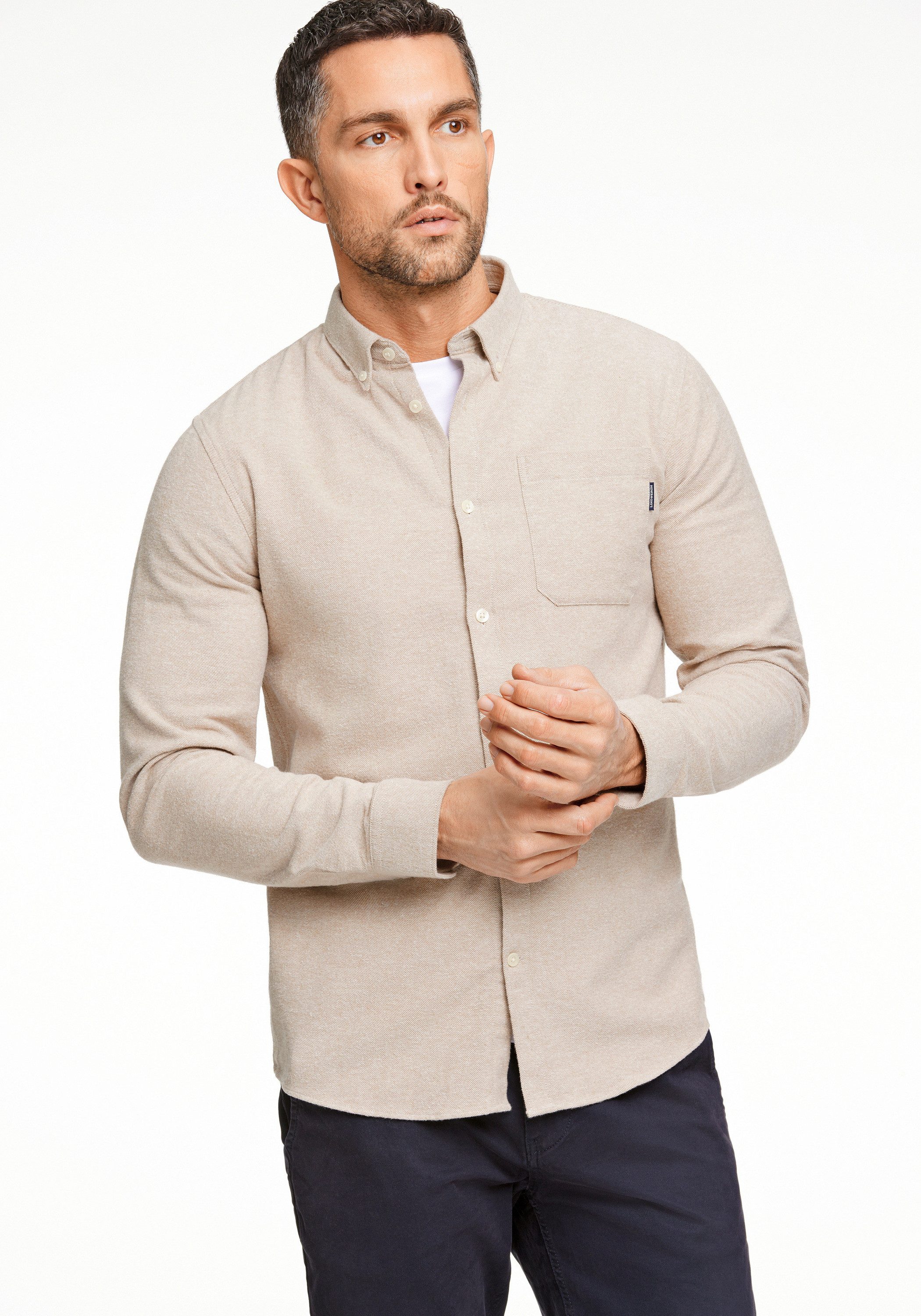 LINDBERGH Langarmhemd Freizeithemd (Langarm) Relaxed Fit