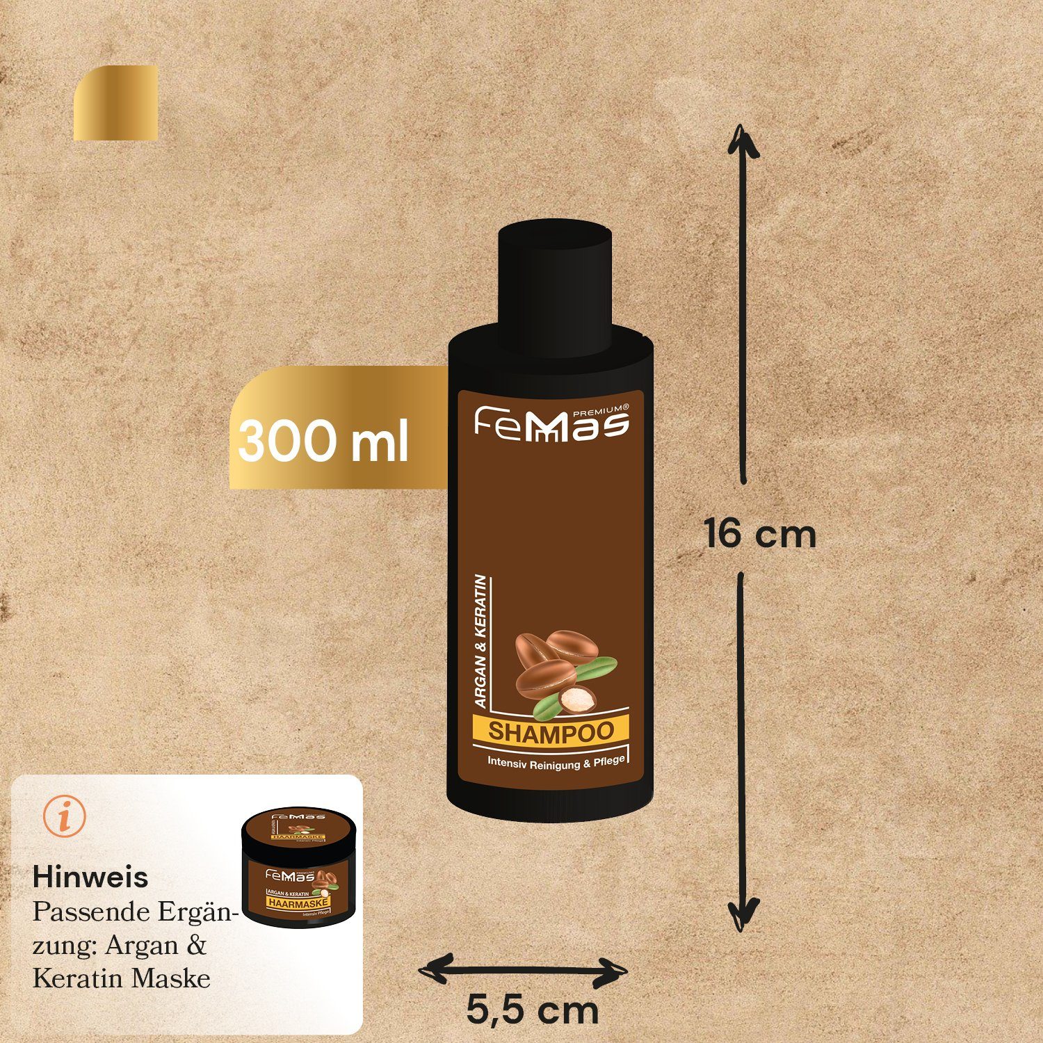 Femmas Premium Haarshampoo Femmas Argan & Keratin Shampoo 300ml