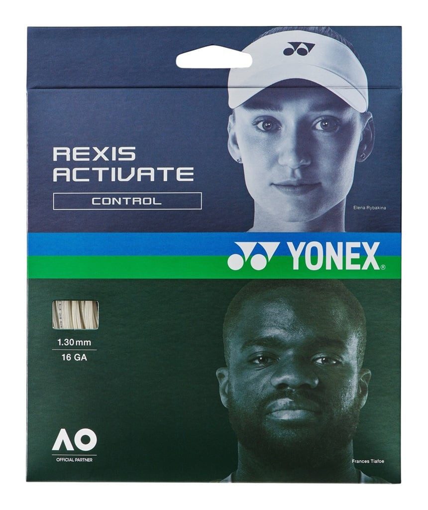 Yonex Tennissaite Rexis Activate (Komfort+Kontrolle) weiss 12m Set, Saitendicke: 1.30