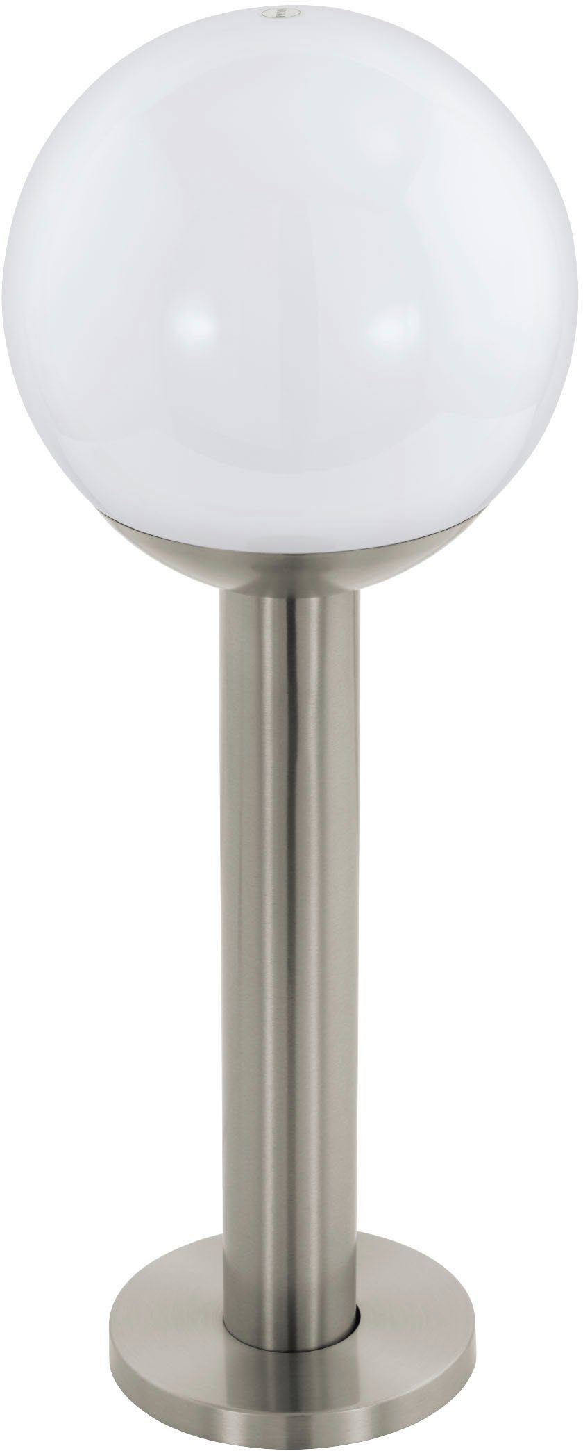 EGLO Stehlampe NISIA-Z, Leuchtmittel aus Edelstahl - wechselbar, inkl. 1X9W Leuchtmittel, E27 Stehleuchte ohne - silber in