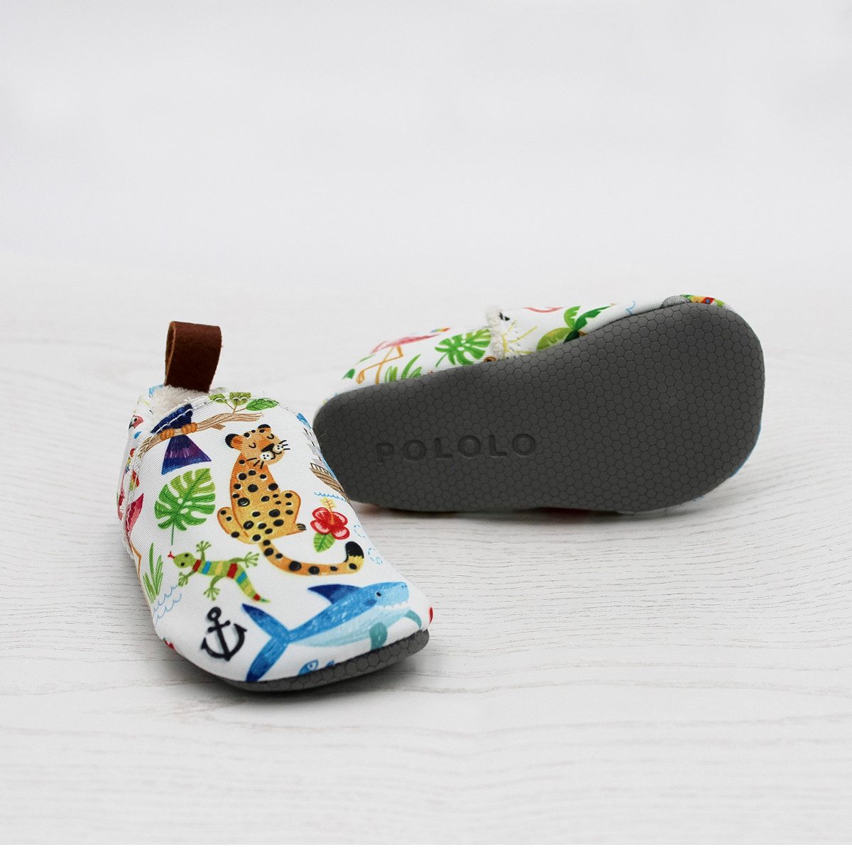 POLOLO Kinderschuhe mit lustigen Tiermotiven, aus Seaqual Yarn, Kinder Hausschuh