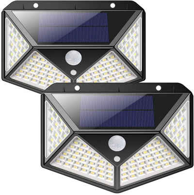 Oneid LED Solarleuchte »Außen-Wandleuchte, LED Solar Außenleuchte, [2 Stück]100 LED Solarlampe«