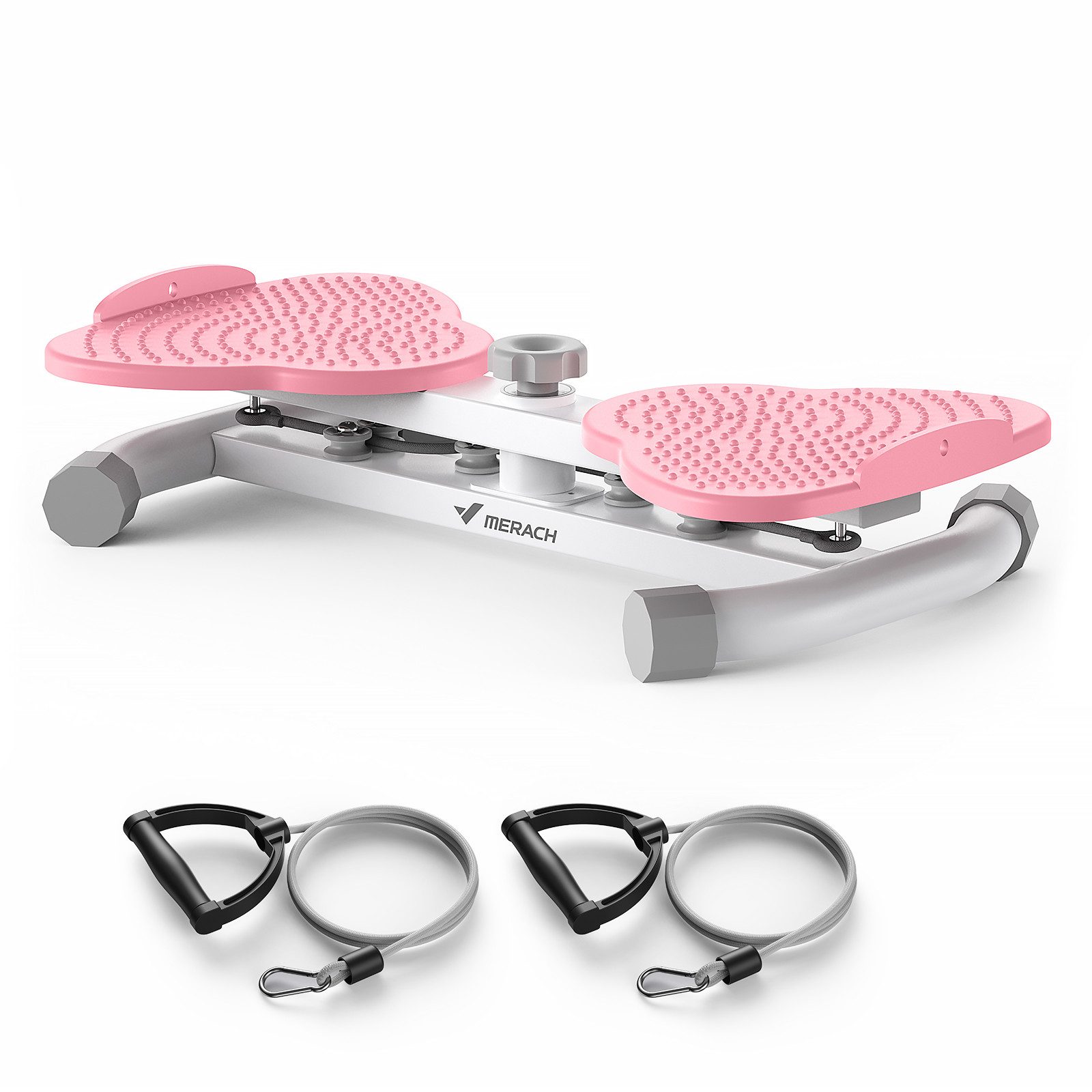 MERACH Heimtrainer Multitrainer Heimtrainer für Taille, Core & effektives Fitnesstraining (Multitrainer Fitness Set mit 2 Widerstandsbändern für Ganzkörper, 1-tlg., Multitrainer inkl. 2 Zugbändern für Oberkörper & Taille Training), Multitrainer bis 136 kg, leises Heimtraining für Taille & Figur