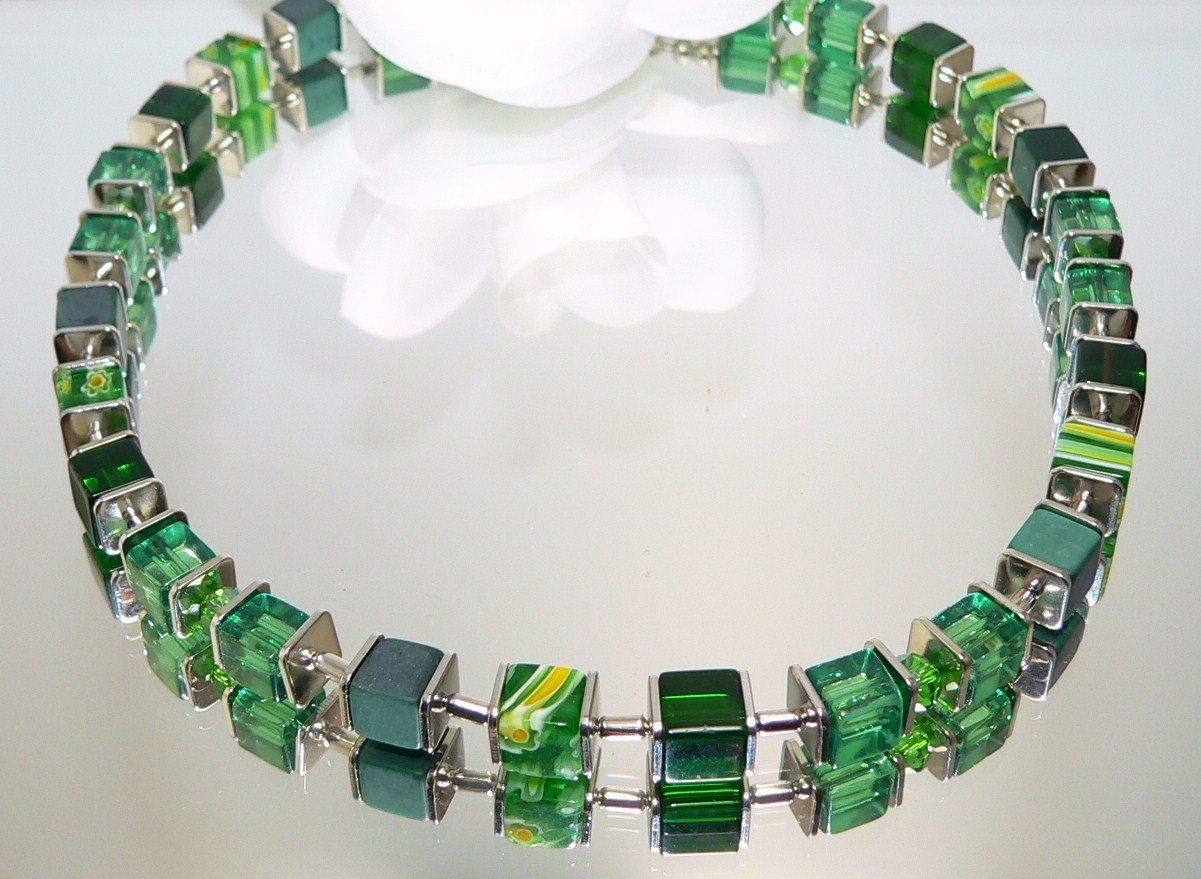 traumschmuck Kette ohne Anhänger 092l Halskette, Collier, Glaswürfel Millef günstig online kaufen