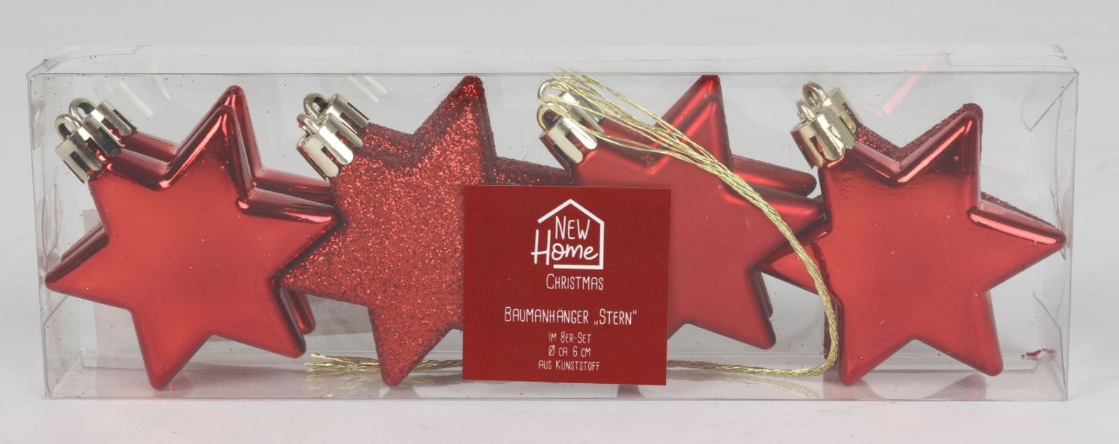 BURI Dekohänger Weihnachts Baumanhänger STERN 8er Baumschmuck Sterne zum anhängen