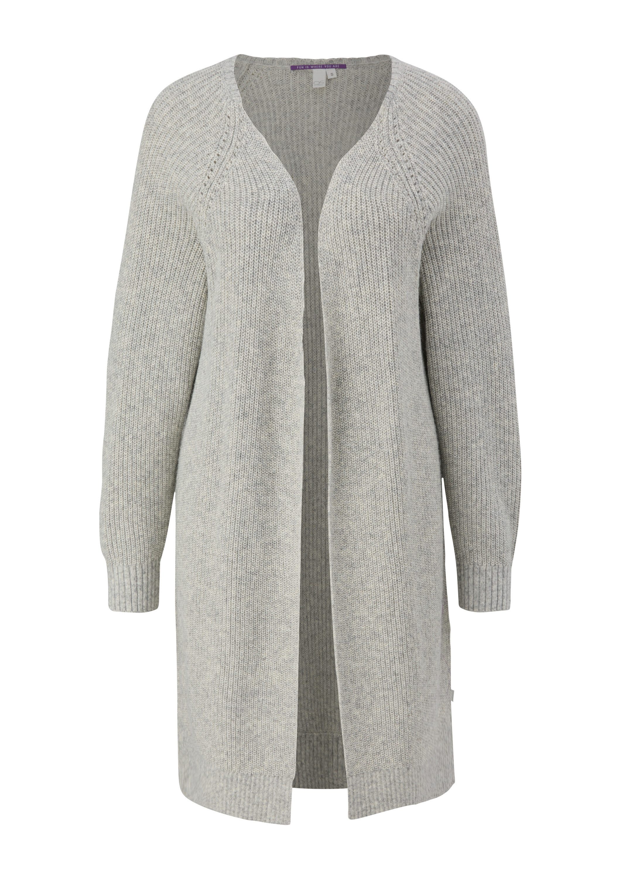 QS Cardigan Strickjacke Lange Strickjacke aus Baumwollmix günstig online kaufen