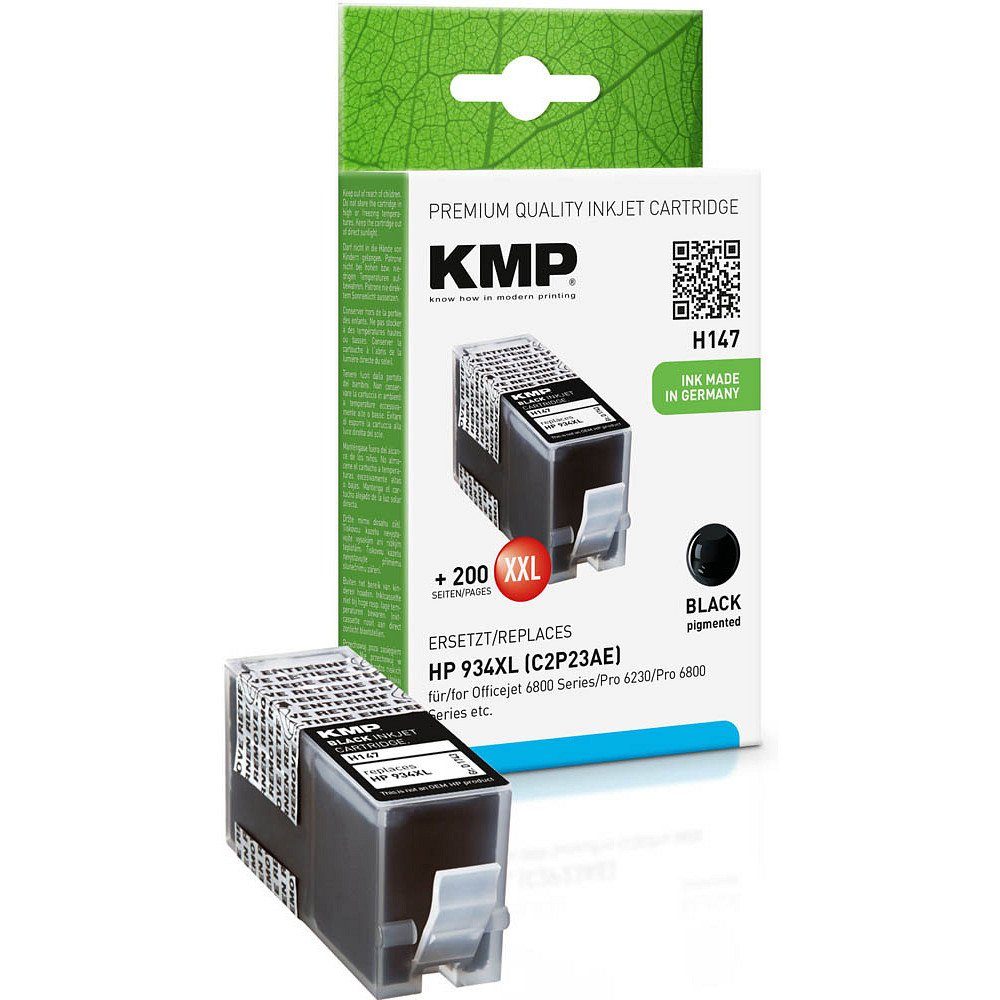 KMP 1 Tinte H147 ERSETZT HP 934XL - black Tintenpatrone (1 Farbe, 1-tlg)
