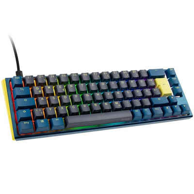 Ducky One 3 Daybreak SF Tastatur RGB LED MX-Black Gaming-Tastatur (deutsches Layout QWERTZ, Blau, Grau, Gelb)