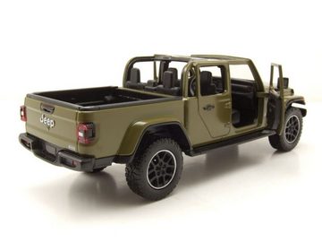 Motormax Modellauto Jeep Gladiator Overland Pick Up Softtop offen 2021 oliv grün Modellaut, Maßstab 1:27