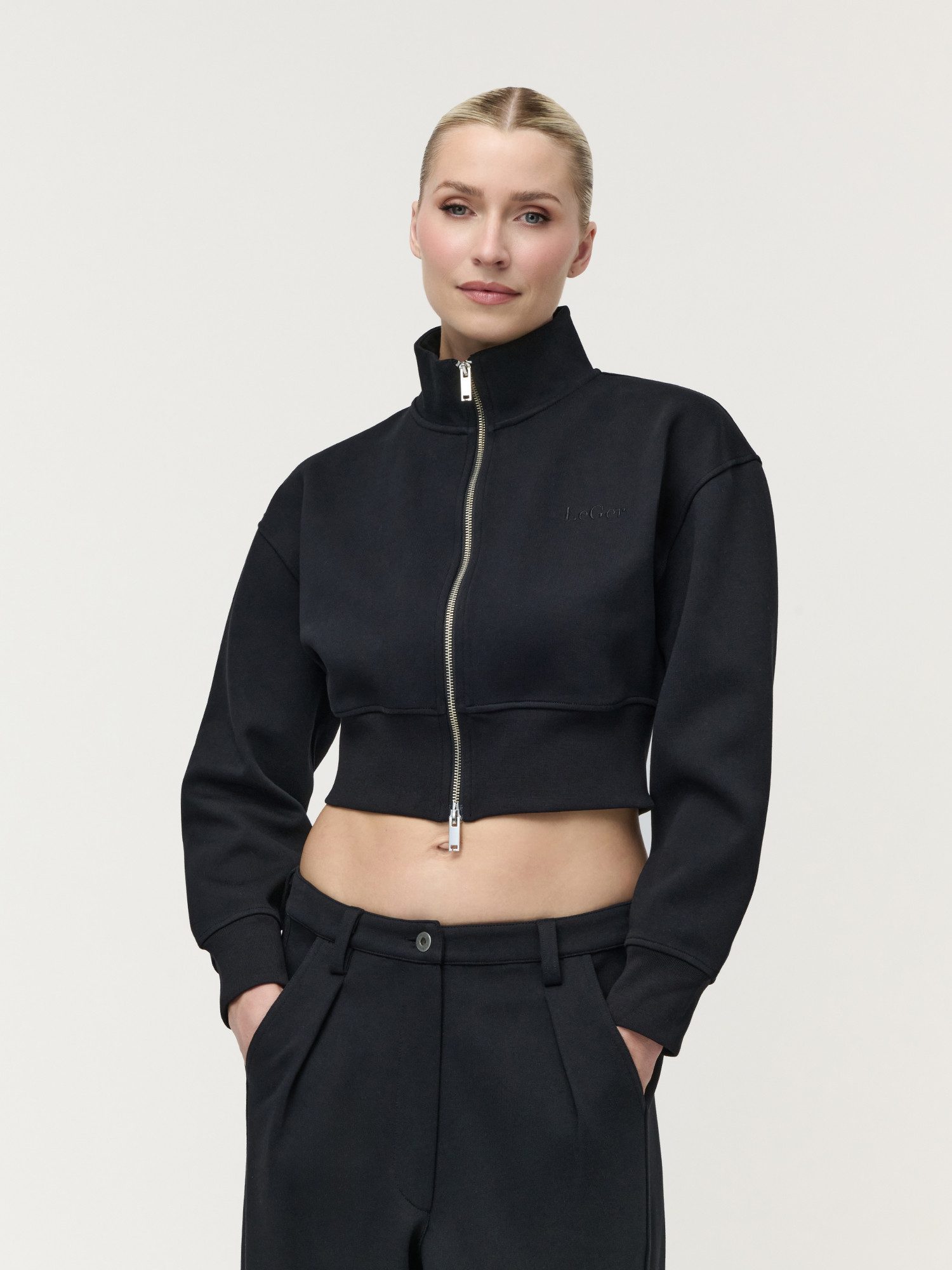 LeGer Sweatjacke Kasha, LeGer by Lena Gercke verkürzte Form
