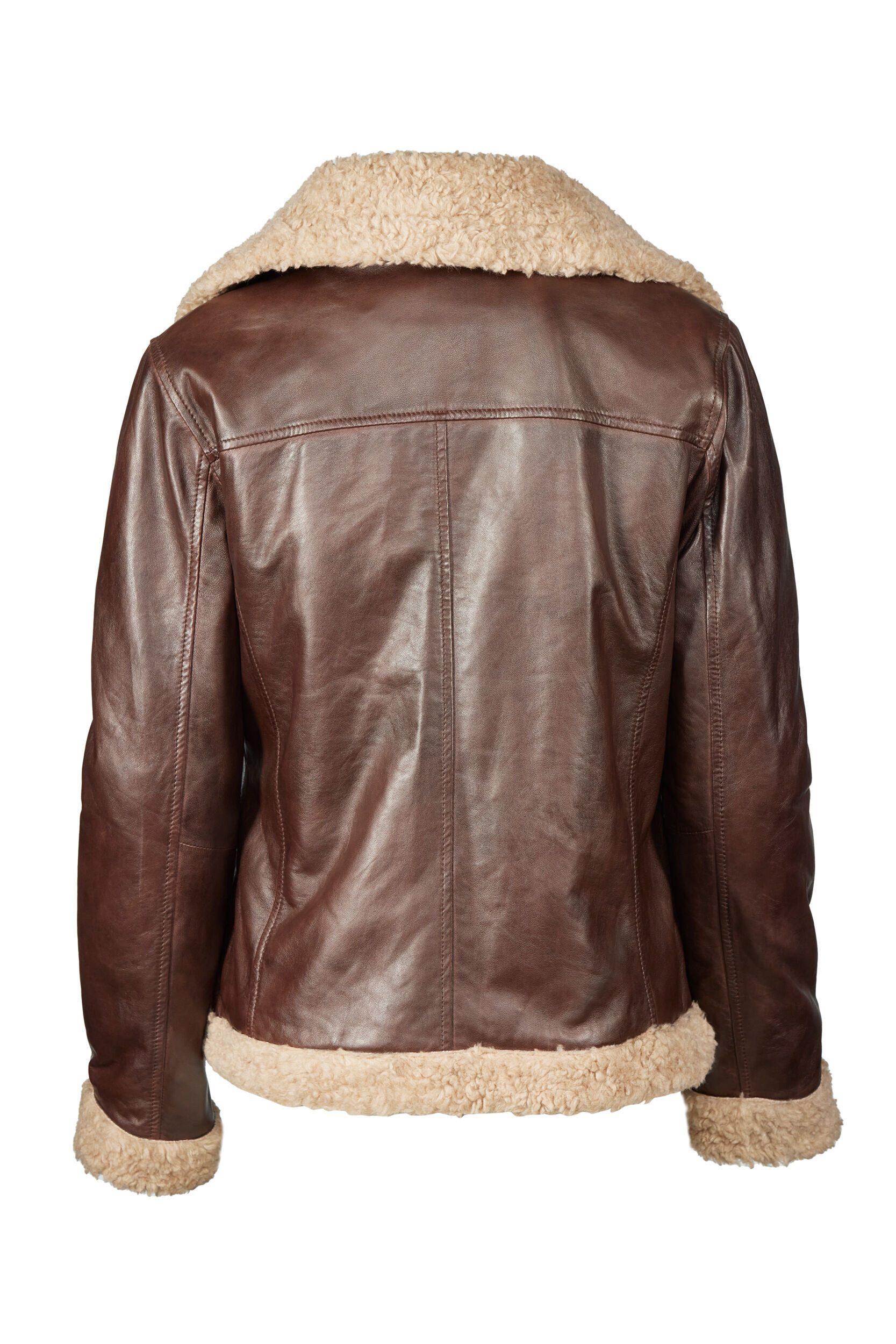 Apple of Eden Lederjacke AOE-144 (1-St) mit verstellbarem Riegel am Kragen