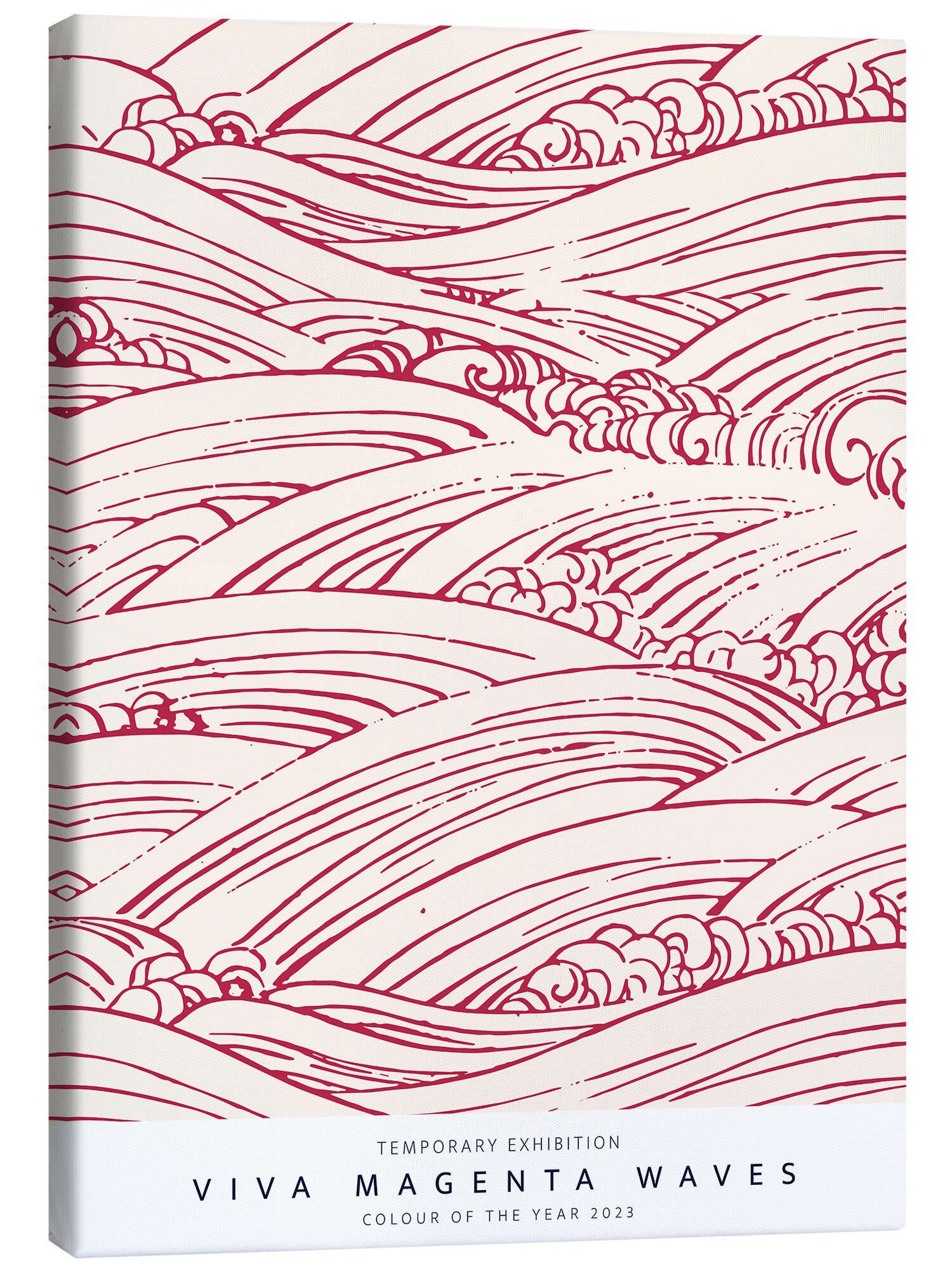 Posterlounge Leinwandbild Editors Choice, Viva Magenta Waves II, Badezimmer Japandi Grafikdesign