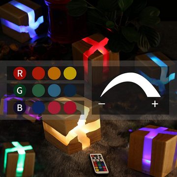 ZMH LED Nachtlicht 3 RGB Nachtlampe Kinder Stimmungslicht Tischleuchte, LED fest integriert
