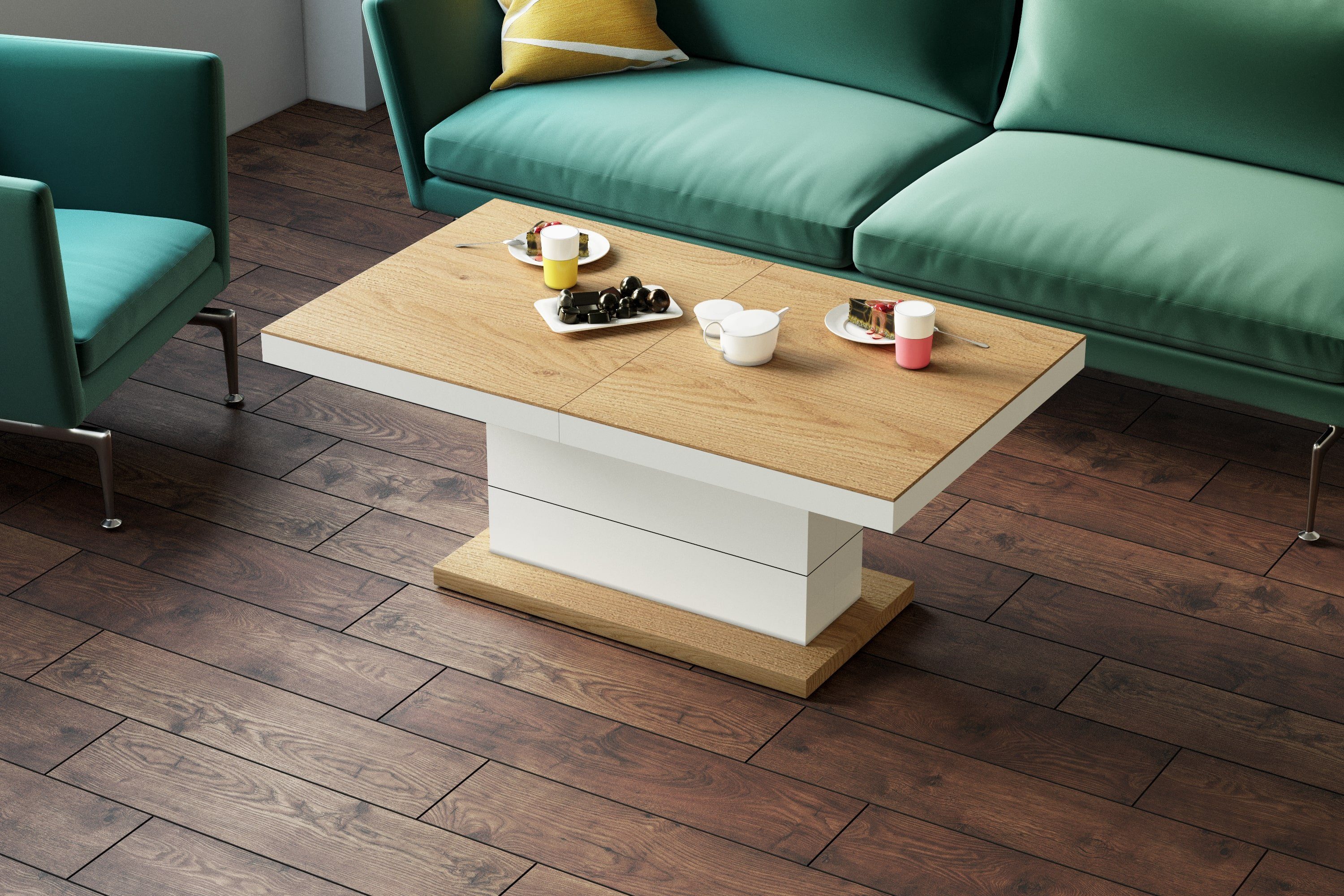 designimpex Couchtisch H-333 Eiche Natur - günstig online kaufen