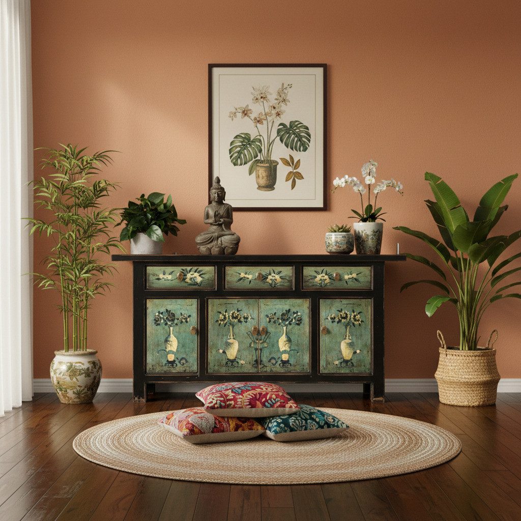 OPIUM OUTLET Sideboard Schrank Kommode Asia Vintage Möbel chinesisch orientalisch asiatisch (authentische Motive, Hochzeitsschrank Anrichte Buffet), B x T x H: 175 cm x 45 cm x 85 cm / komplett montiert