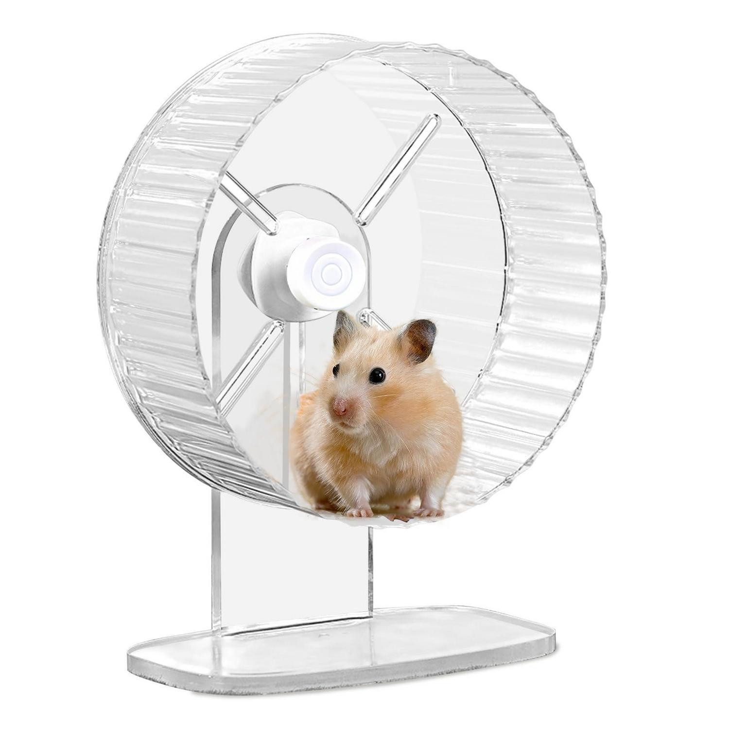 LuxusKollektion Tierlaufrad Hamsterrad 21cm leise einstellbar transparent