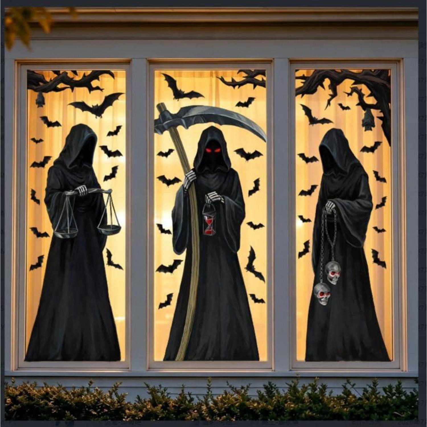 LuxusKollektion Fensterbild Halloween Fensteraufkleber Sensenmann