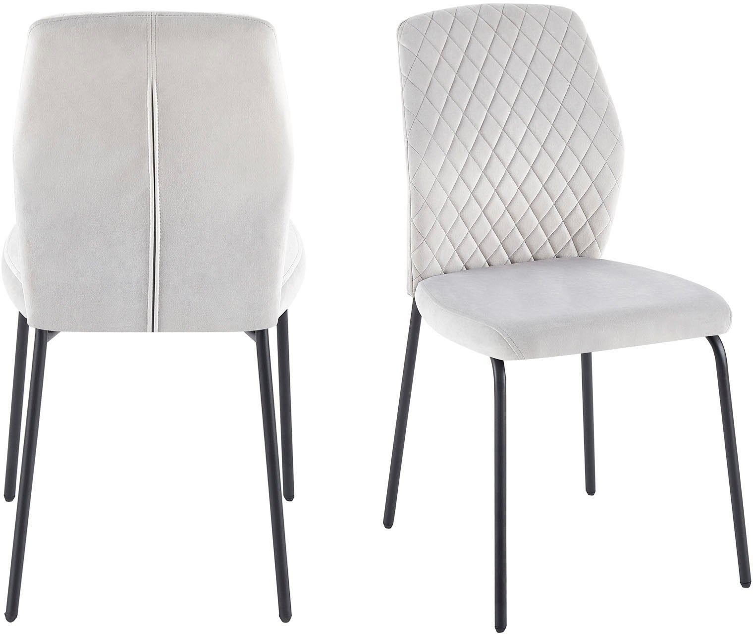 SalesFever 4-Fußstuhl Esszimmerstuhl mit elegantem Stil (Set, 2 St), 2er Set mit eleganter Wabensteppung im Rücken