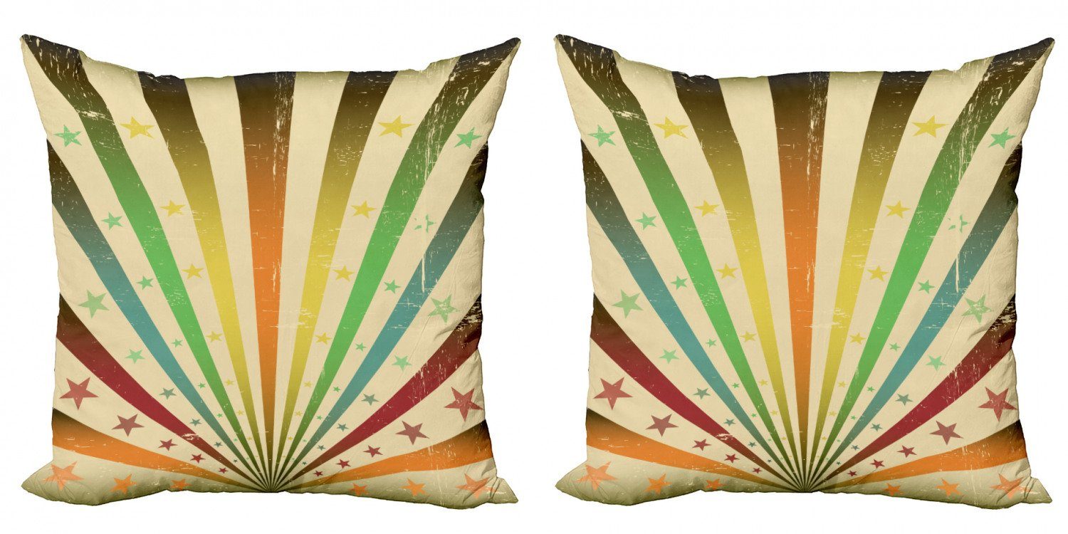 (2 Stripes Sterne Modern Doppelseitiger Abakuhaus Accent Kissenbezüge Digitaldruck, Jahrgang Stück), Rainbow