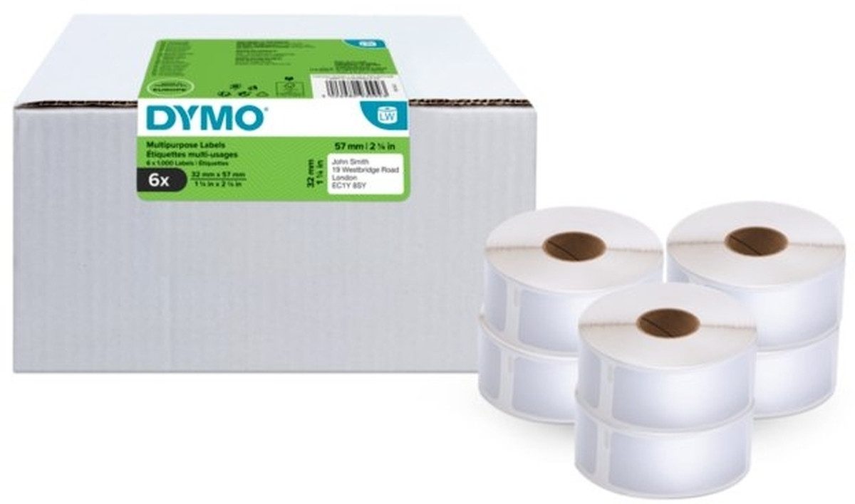 DYMO Etiketten LabelWriter Mehrzwecketiketten 57x32mm weiß VE=6x1000 Etiketten