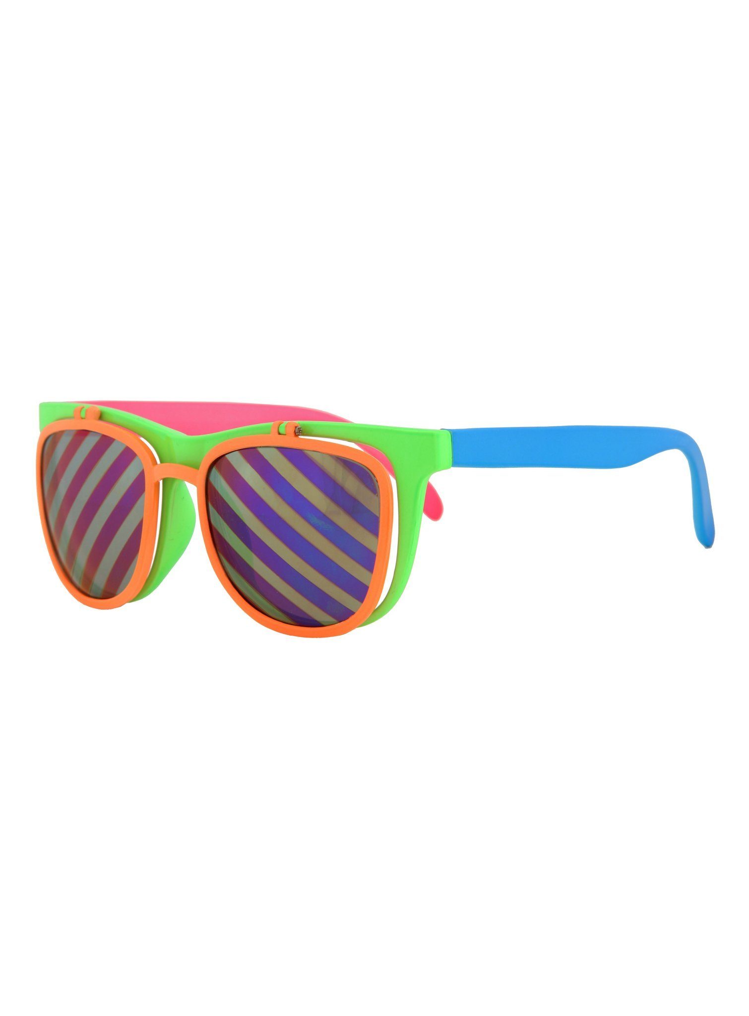 Kostüm Flip Up Brille neon