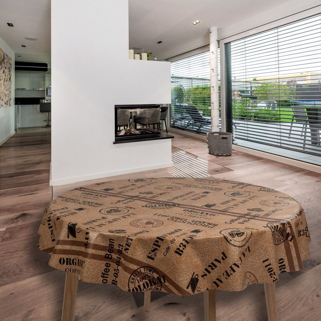 ANRO Wachstuchtischdecke Beige – 100x140 Cm, Abwaschbar, Wasserdicht Für Küche & Garten