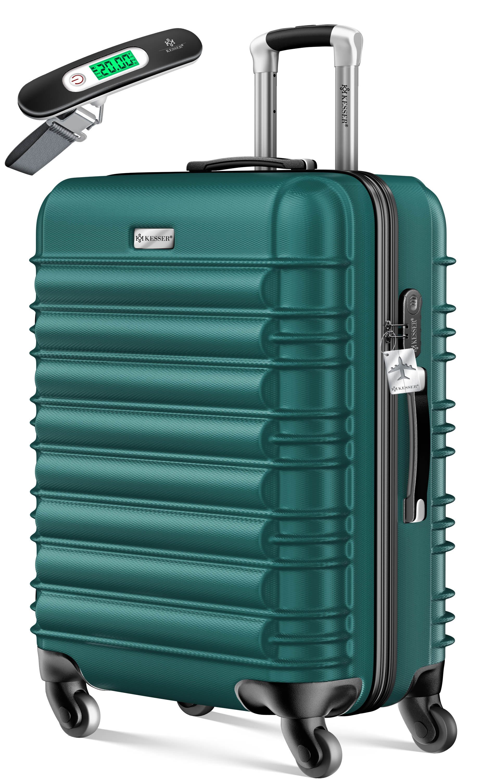 KESSER Hartschalen-Trolley Reisekoffer 84L Koffer Inkl. Kofferwaage + Gepäckanhänger, 4 Rollen, Rollkoffer ABS-Hartschale mit 4 Rollen, Zahlenschloss & Teleskopgriff