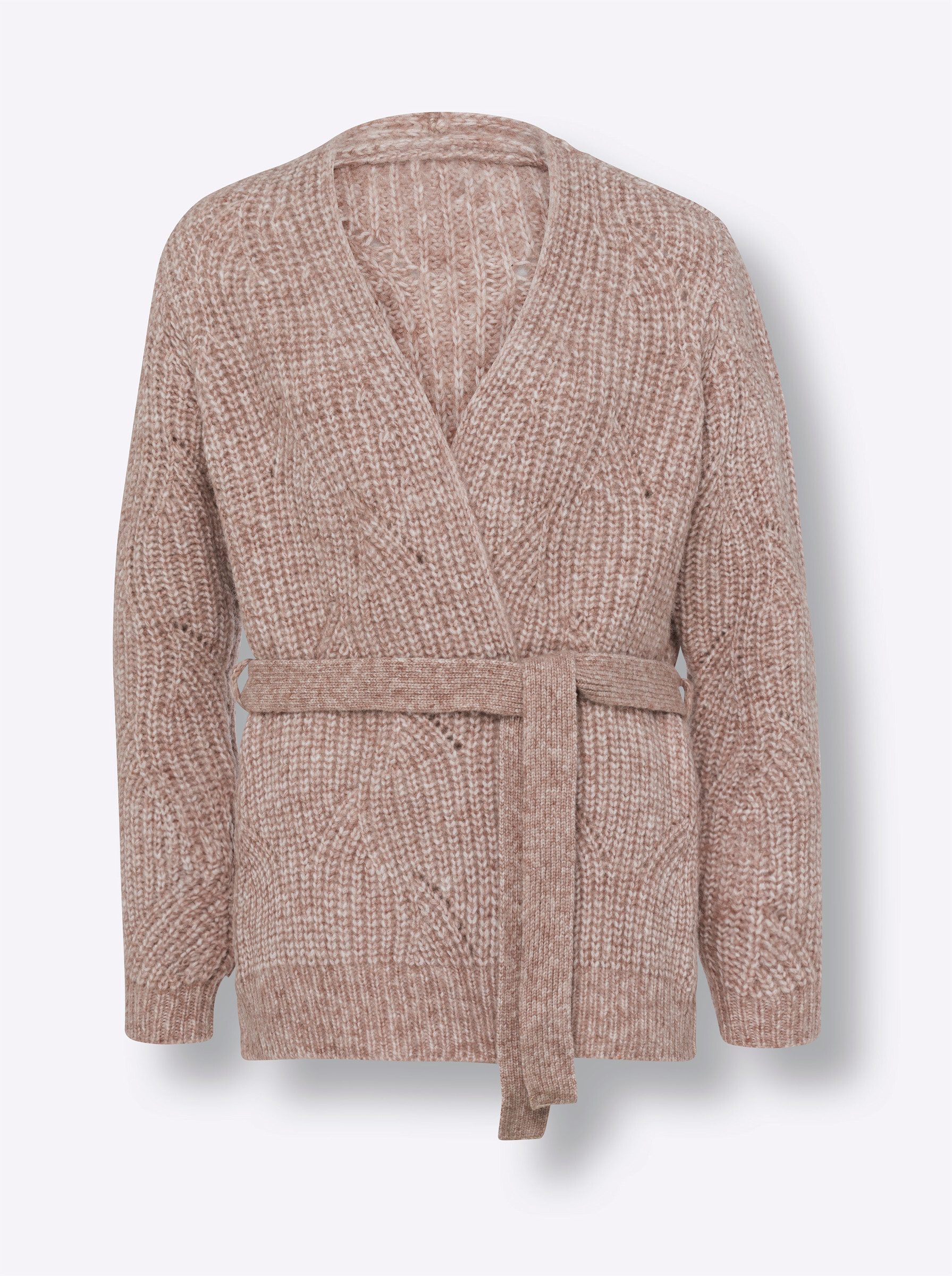 heine Strickjacke Strickjacke Langarm Ajour, Feinstrick