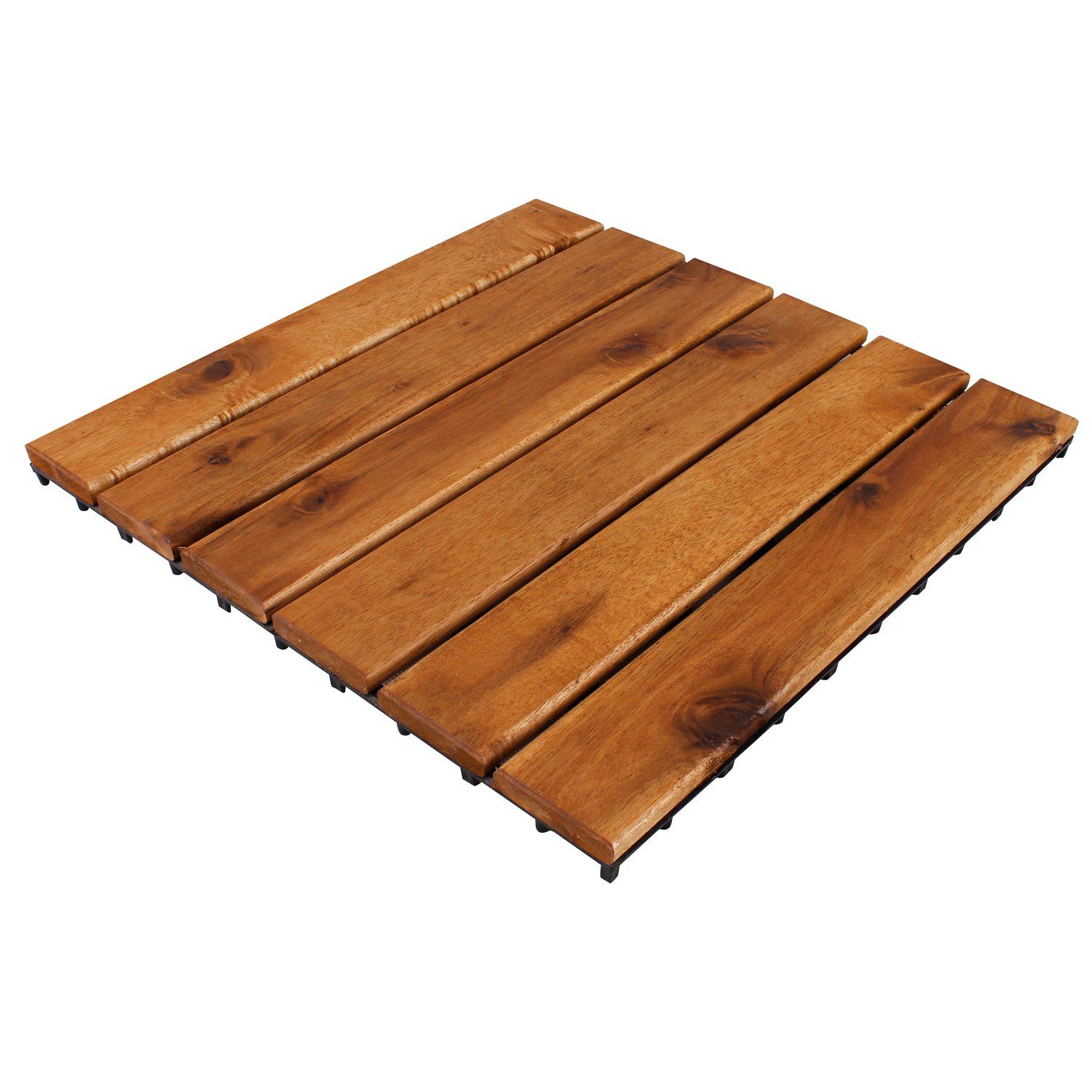 Mojawo Klickfliese Holzfliese Akazienholz FSC®-zertifiziert 30x30 cm Fliese Stecksystem