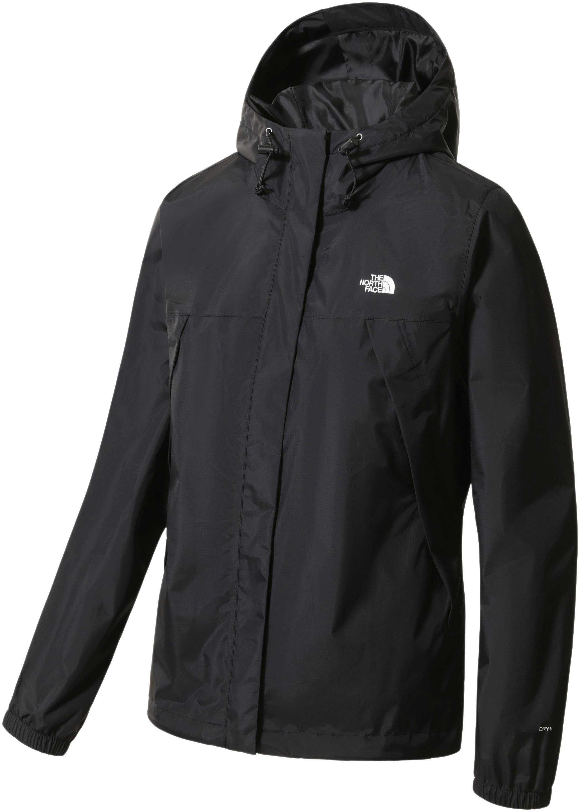 The North Face Funktionsjacke ANTORA schwarz winddicht, atmungsaktiv und wasserdicht