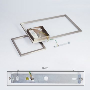 hofstein Deckenleuchte »Monzambano« dimmbare Deckenlampe, Metall/Kunststoff, Nickel-matt/Weiß, 3000 Kelvin, verstellbar, max. 3000 Lumen, dimmbar über herkömmlichen Lichtschalter