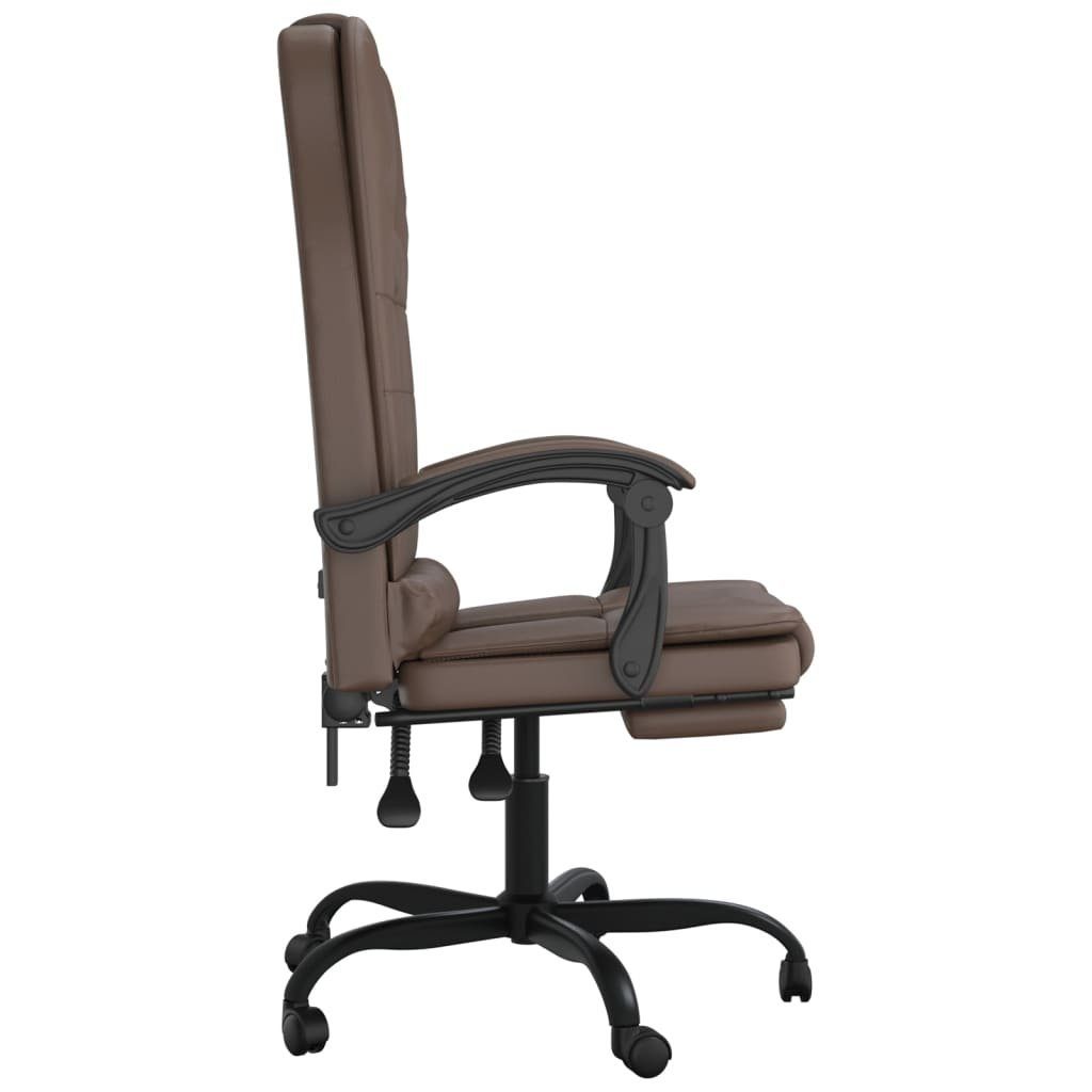 Massagefunktion Bürostuhl | St) Bürostuhl (1 Braun Braun mit Braun Kunstleder vidaXL
