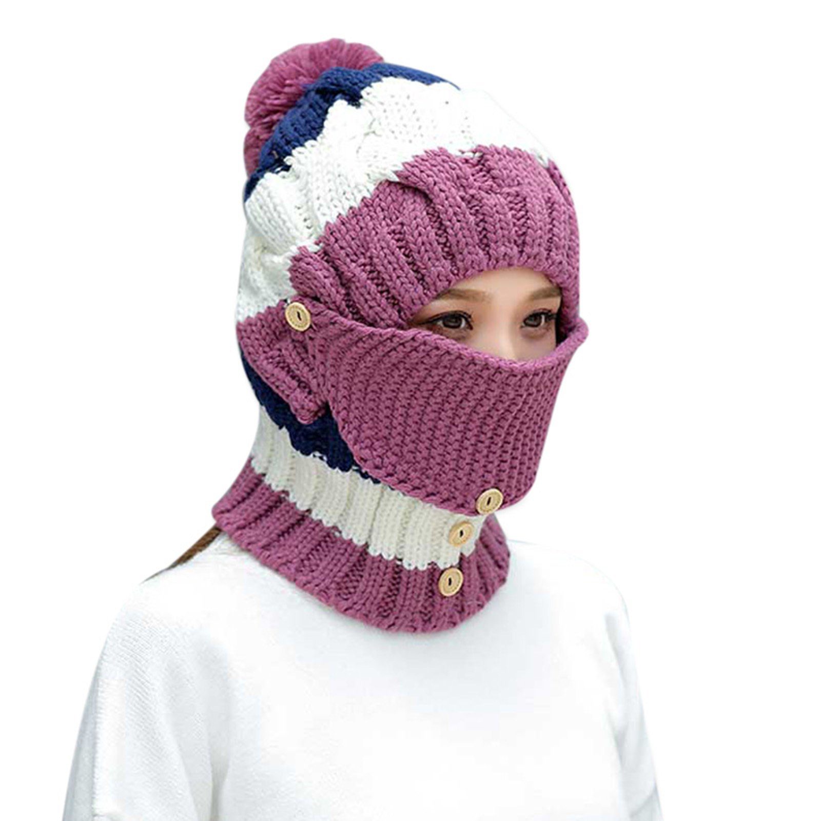Abdeckung Mütze Blusmart Gesicht Herbst Lätzchen Winter Samt Hut Frauen & Schal lila Plus