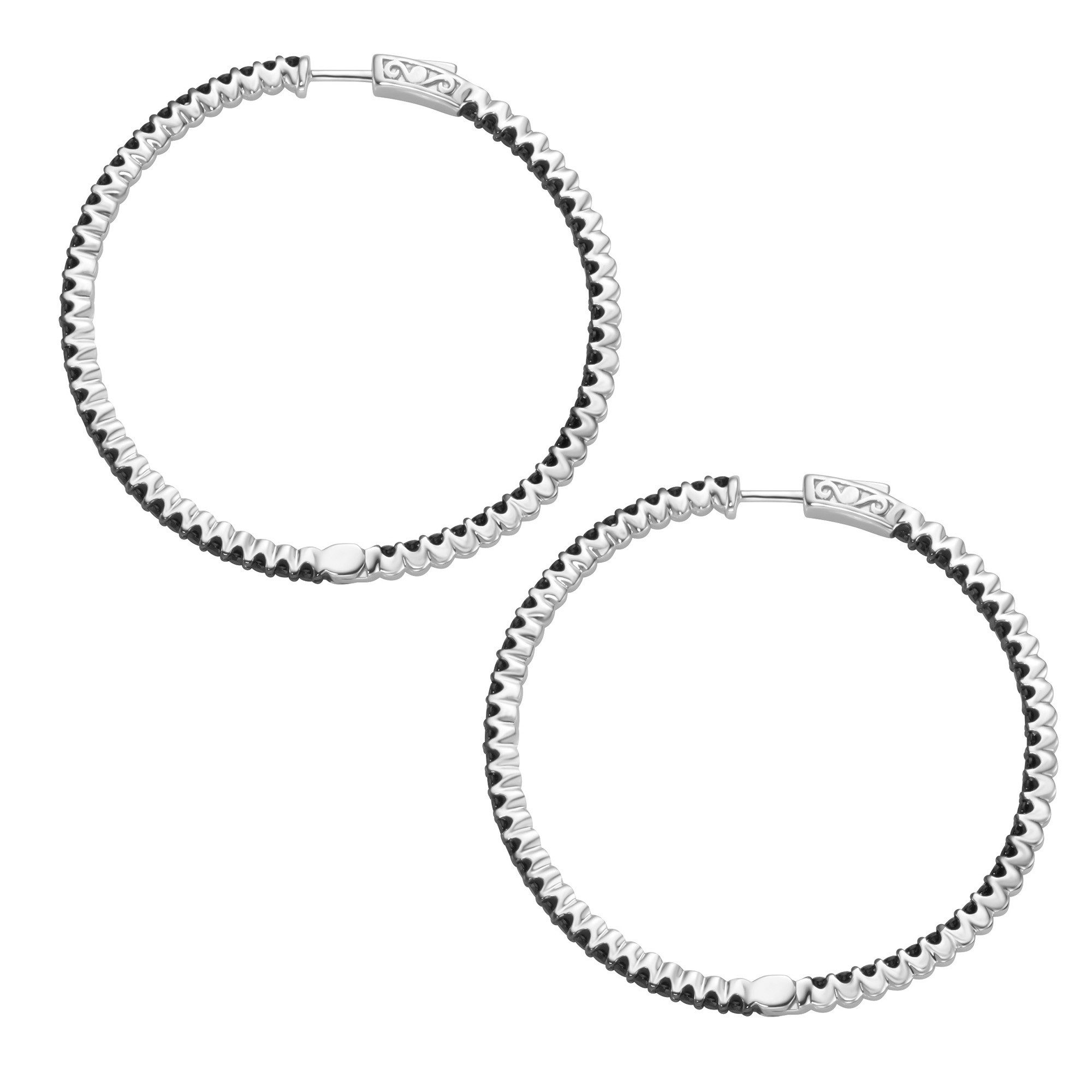 GIORGIO MARTELLO MILANO Paar Creolen mit schwarzen Zirkonia, Silber 925 günstig online kaufen