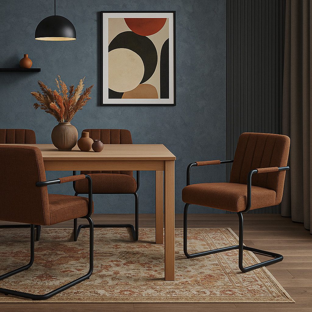 DUBI Möbel Freischwinger BEN, Besucherstuhl, Konferenzstuhl mit Federkernpolsterung, 2er-Set