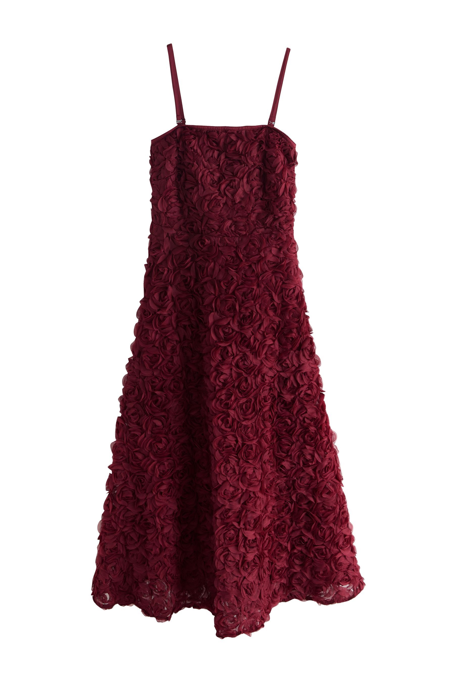 Next Bandeaukleid Festliches Bandeau-Maxikleid mit 3D-Blumenmuster (1-tlg) günstig online kaufen