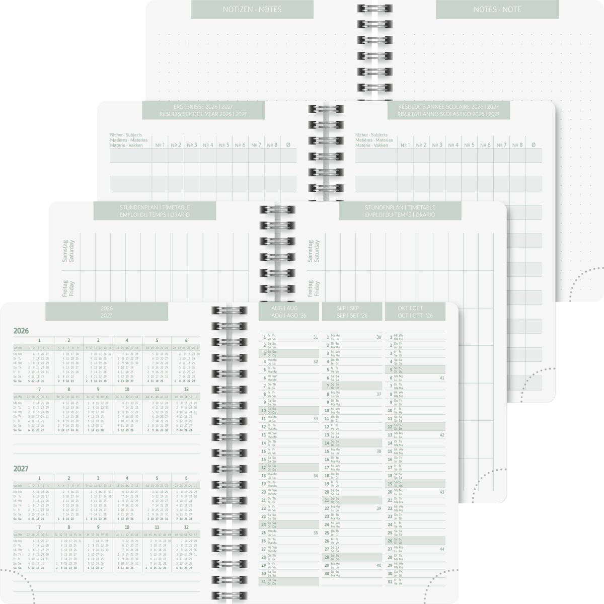 BRUNNEN Buchkalender Schülerkalender A6 1 Woche/2 Seiten Bloom 2026/2027 – Bild 3 von 5
